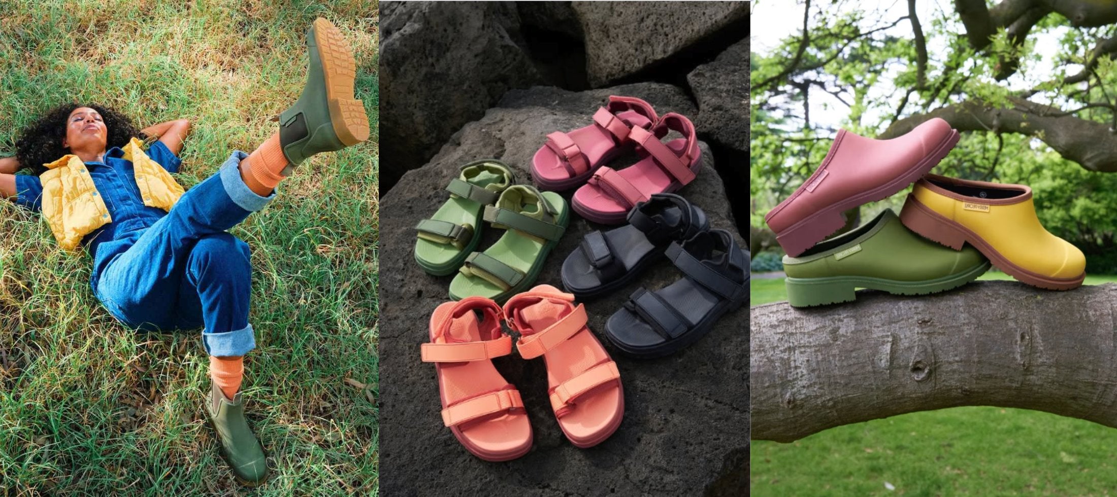Three pair of Bobbi Gumboots from merry people in different colours