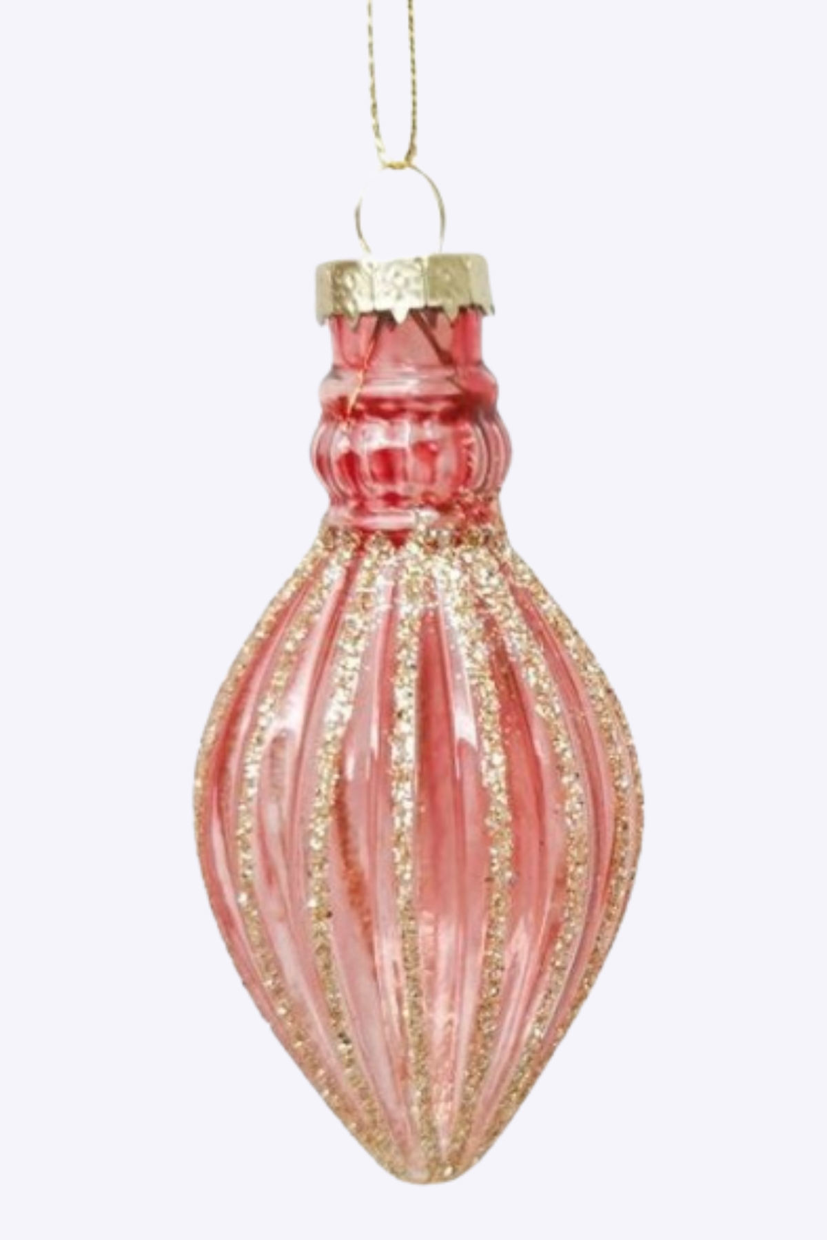 Bulb & Drop Glass Baubles - Pink