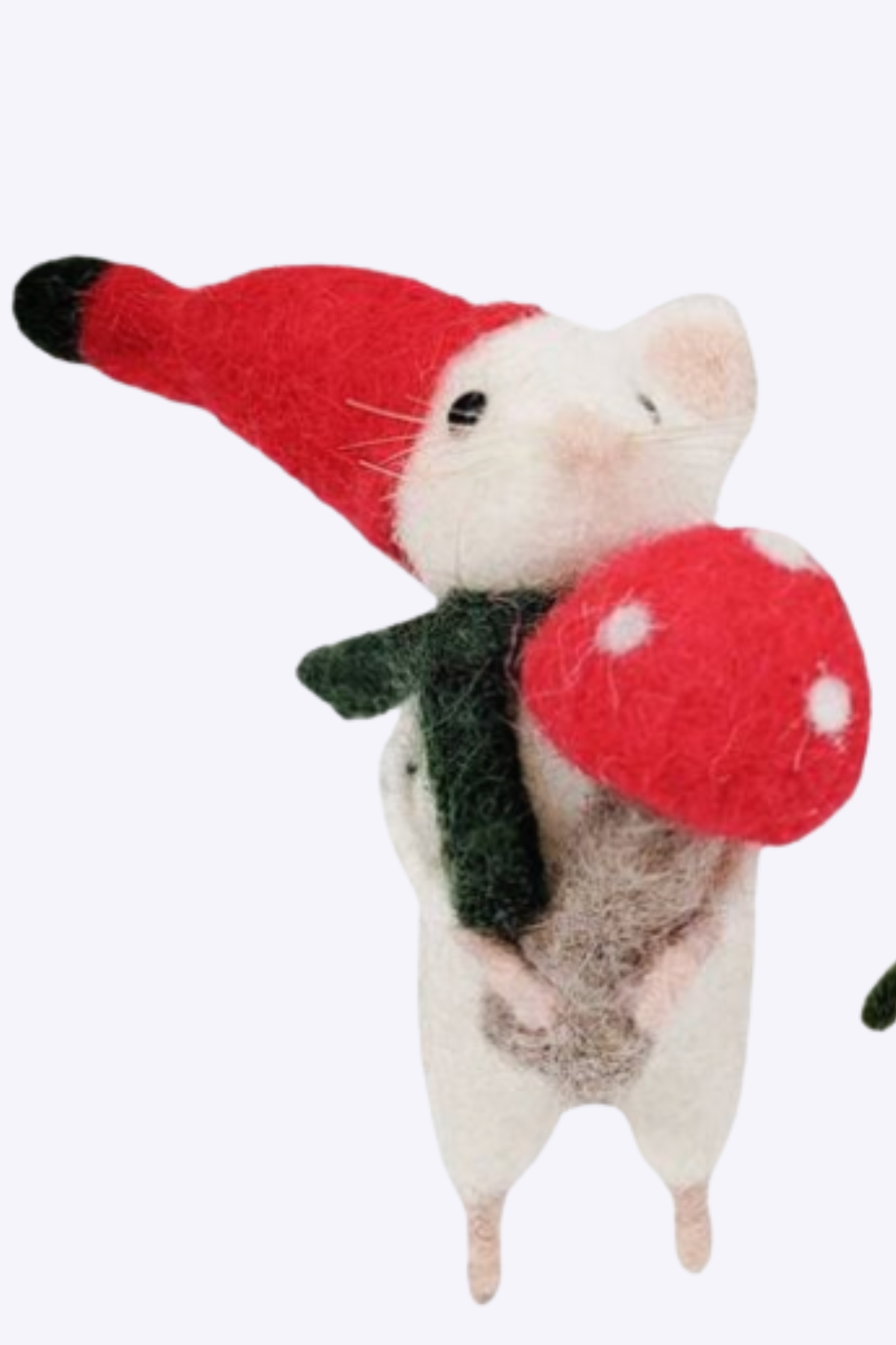 Christmas Mouse Holding Toadstool or Tree Decoration