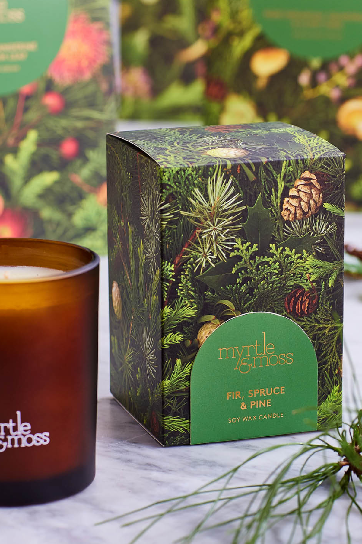 Xmas Candle - Fir, Pine & Spruce (green)