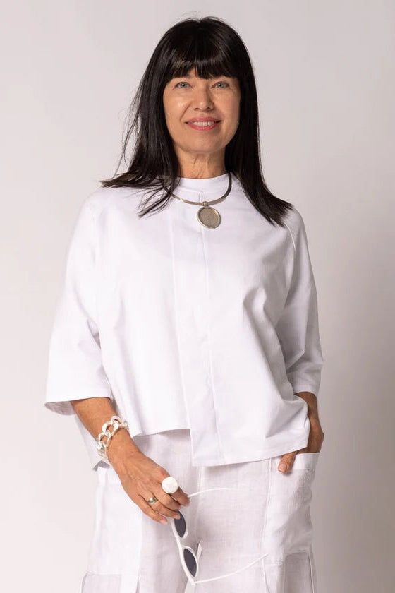 Serenelle Cotton Top - White