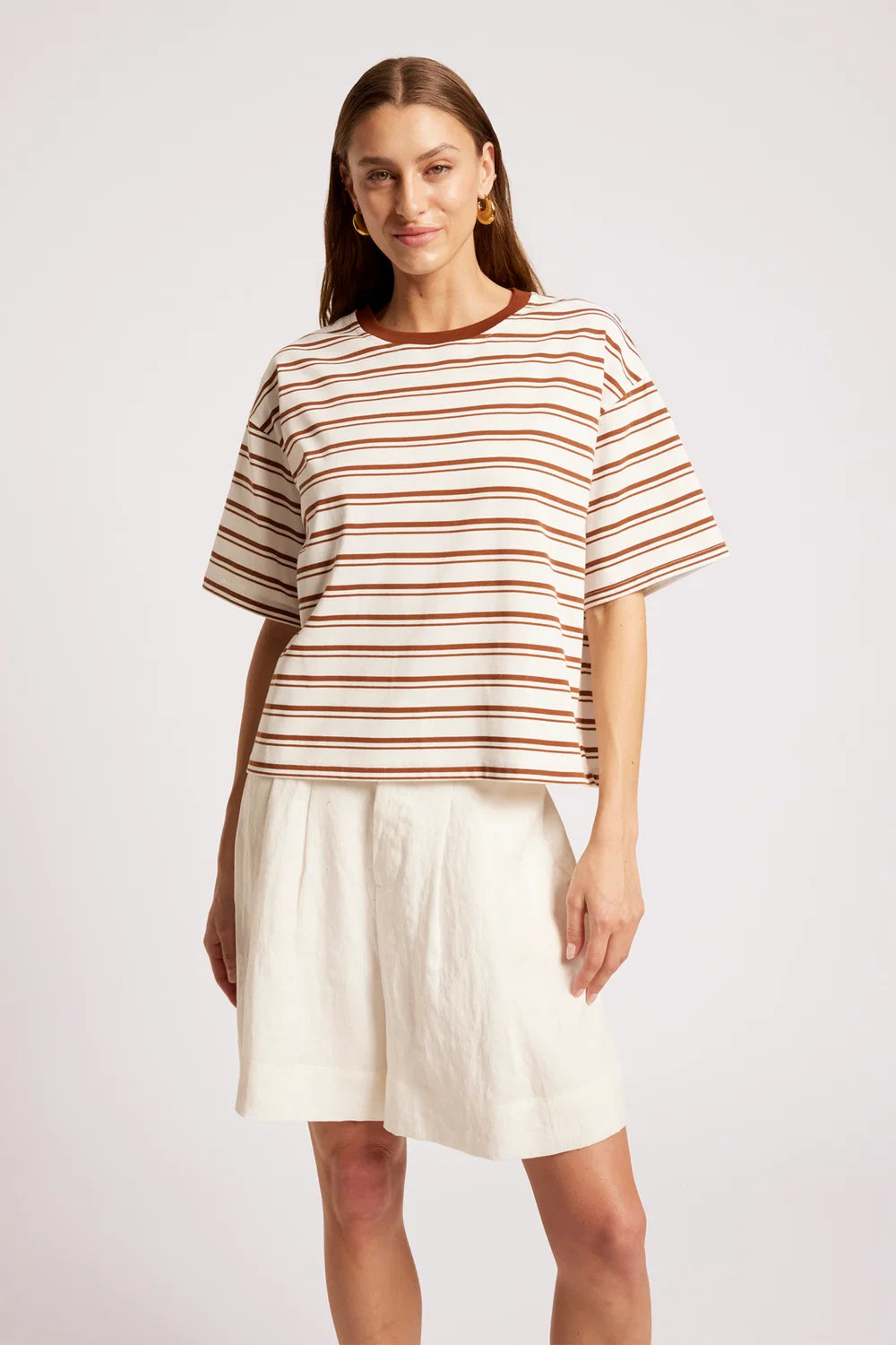 Paloma Striped Tshirt - Dune / White