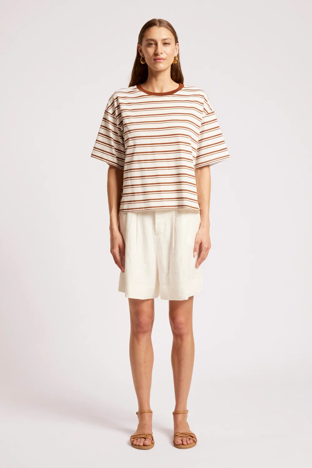 Paloma Striped Tshirt - Dune / White