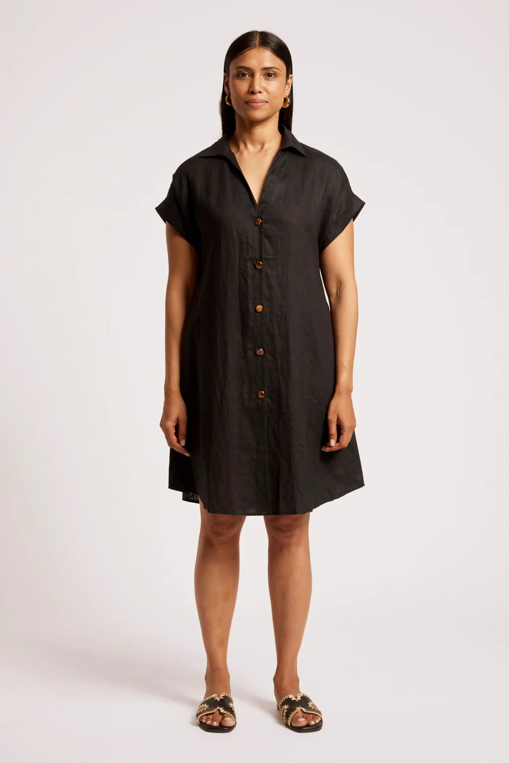Maris Shirt Dress - Black