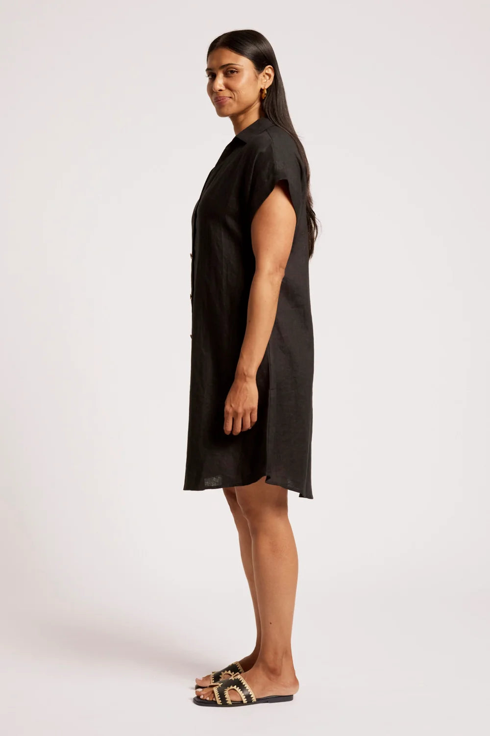 Maris Shirt Dress - Black