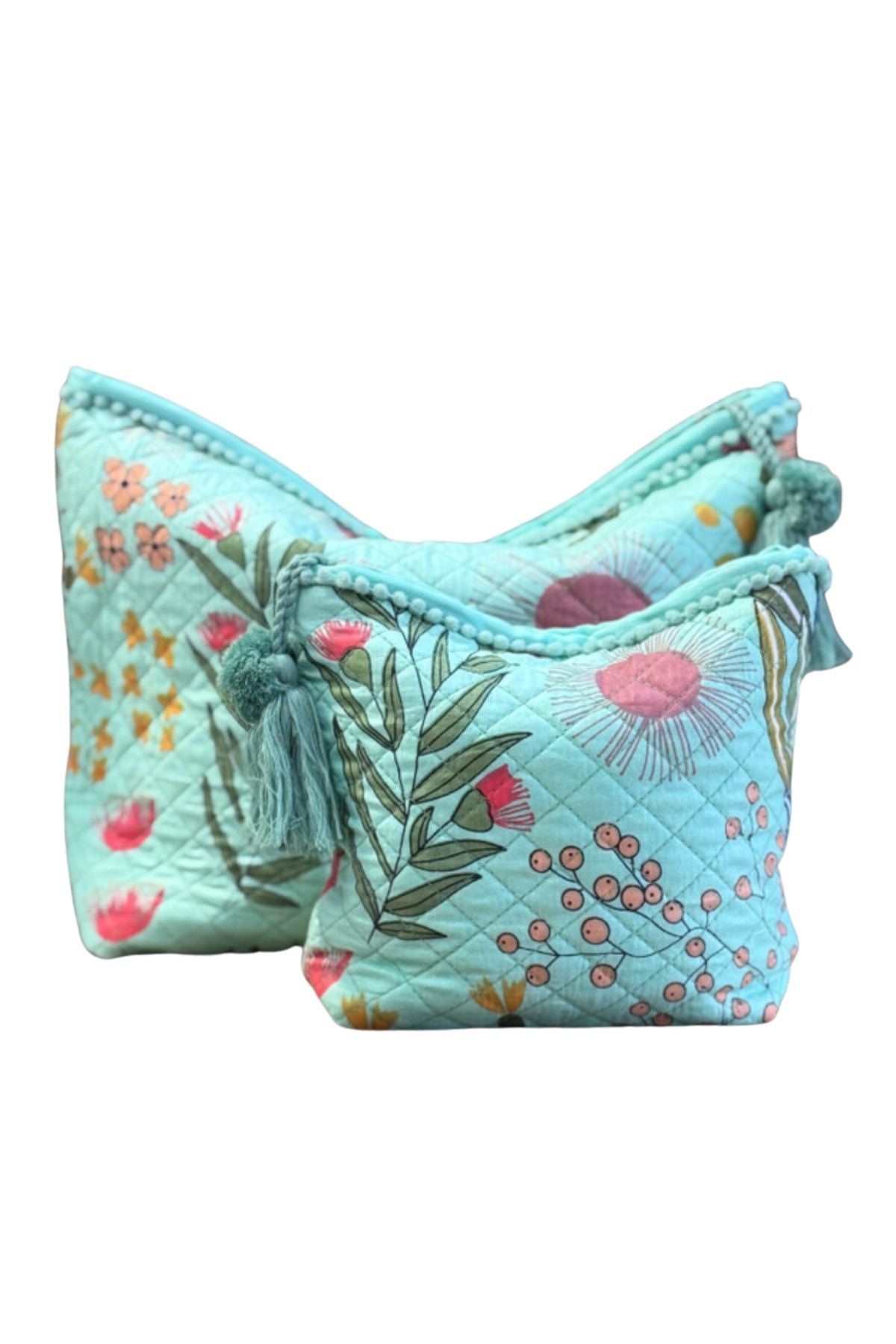 Protea Print Make - Up Bag - Turquoise