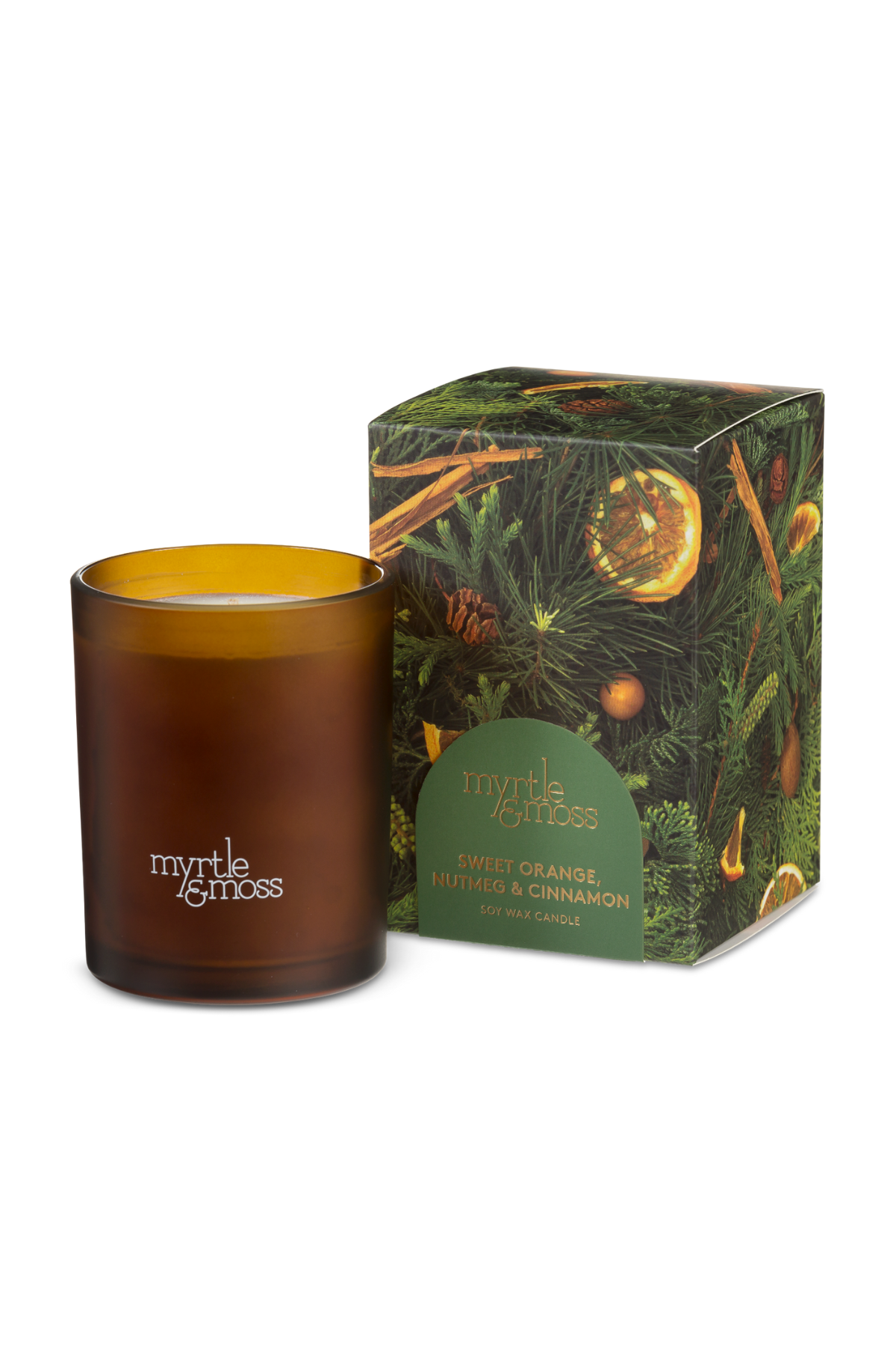 Xmas Candle - Sweet Orange, Nutmeg & Cinnamon (green)