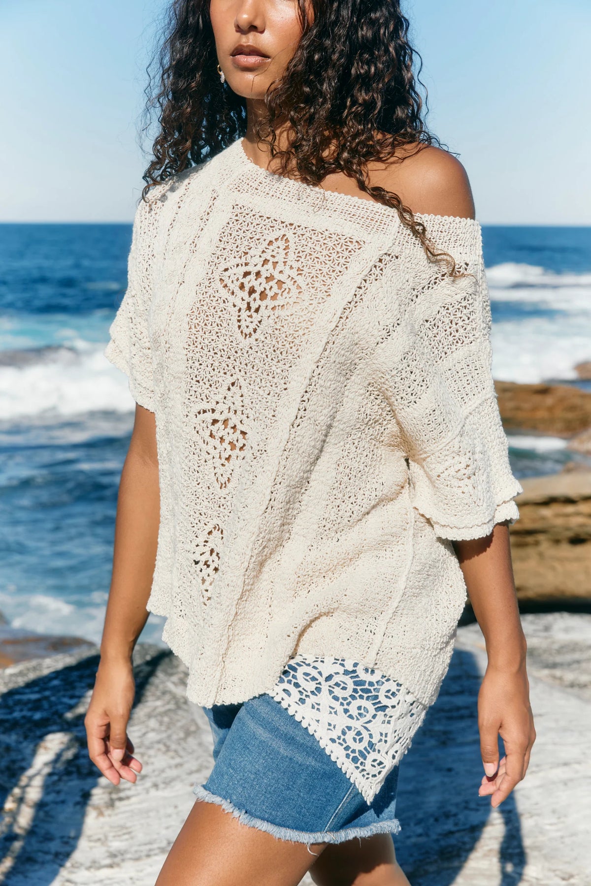 Maggie Crochet Top - Canvas
