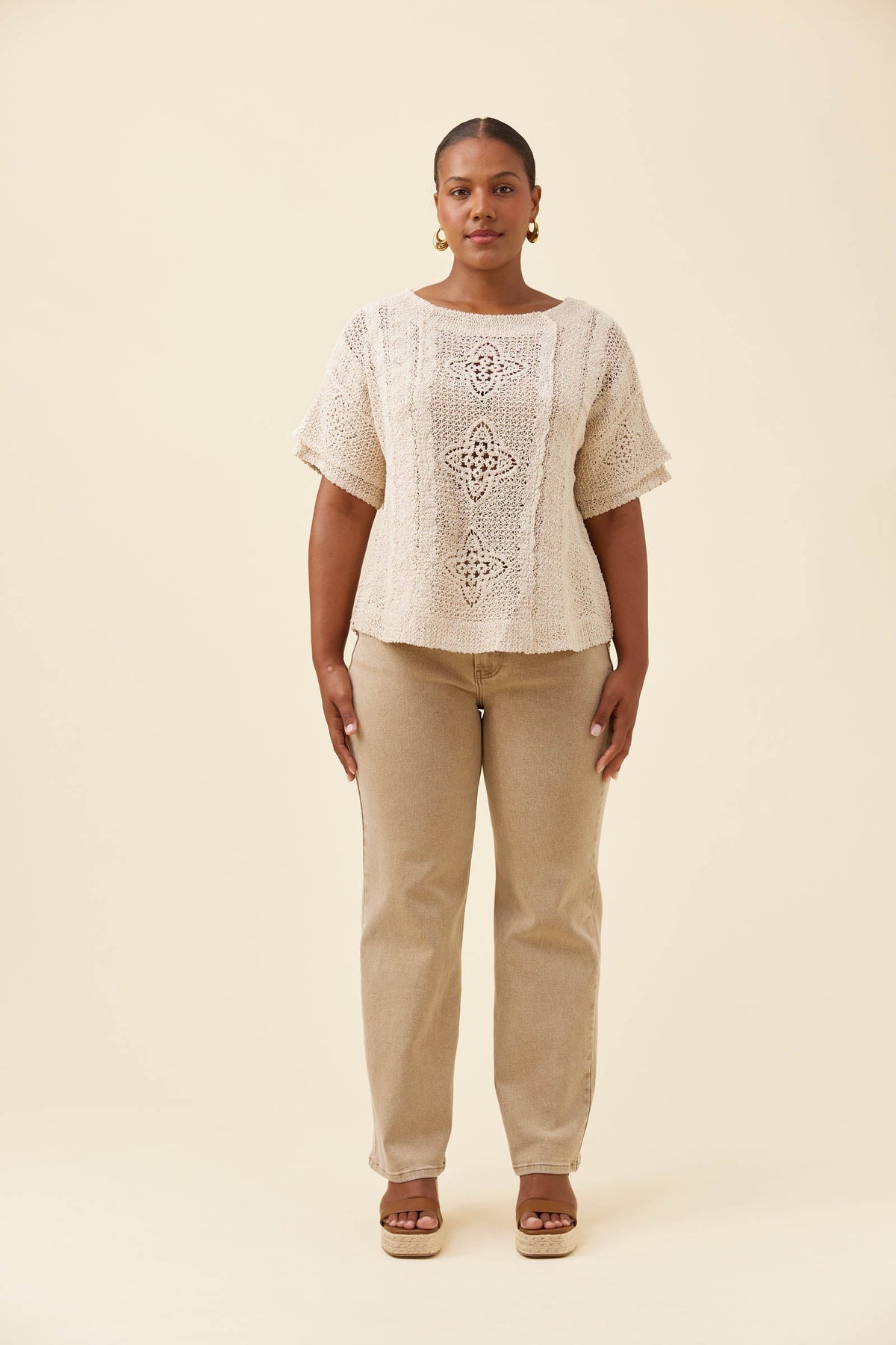 Maggie Crochet Top - Canvas