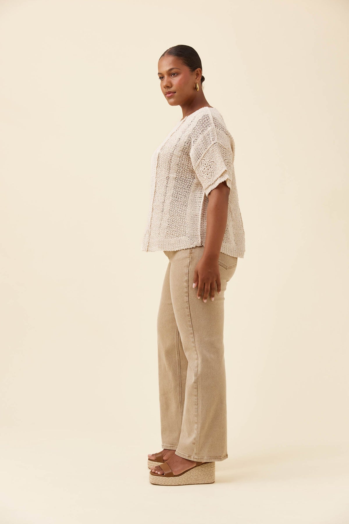 Maggie Crochet Top - Canvas
