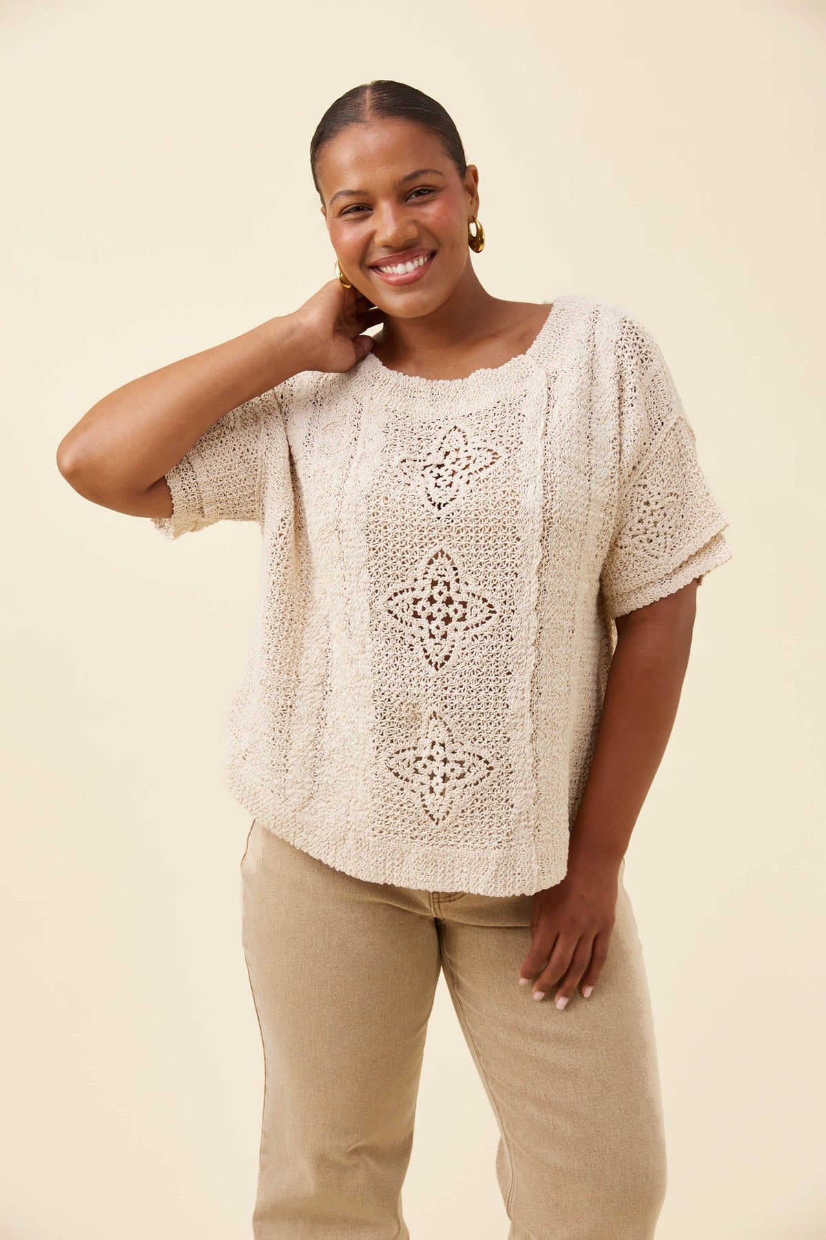 Maggie Crochet Top - Canvas