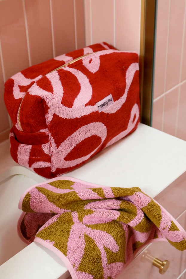 Terry Toiletry Bag - Ribbon