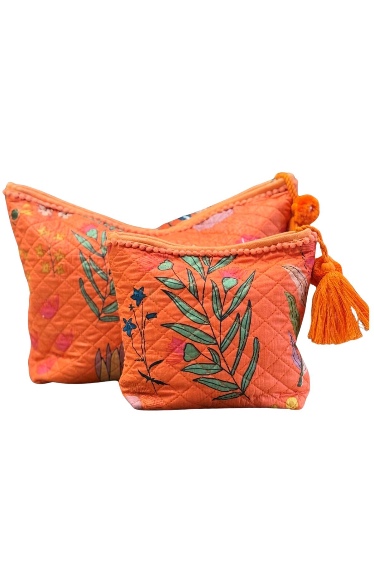 Protea Print Toiletry Bag - Orange
