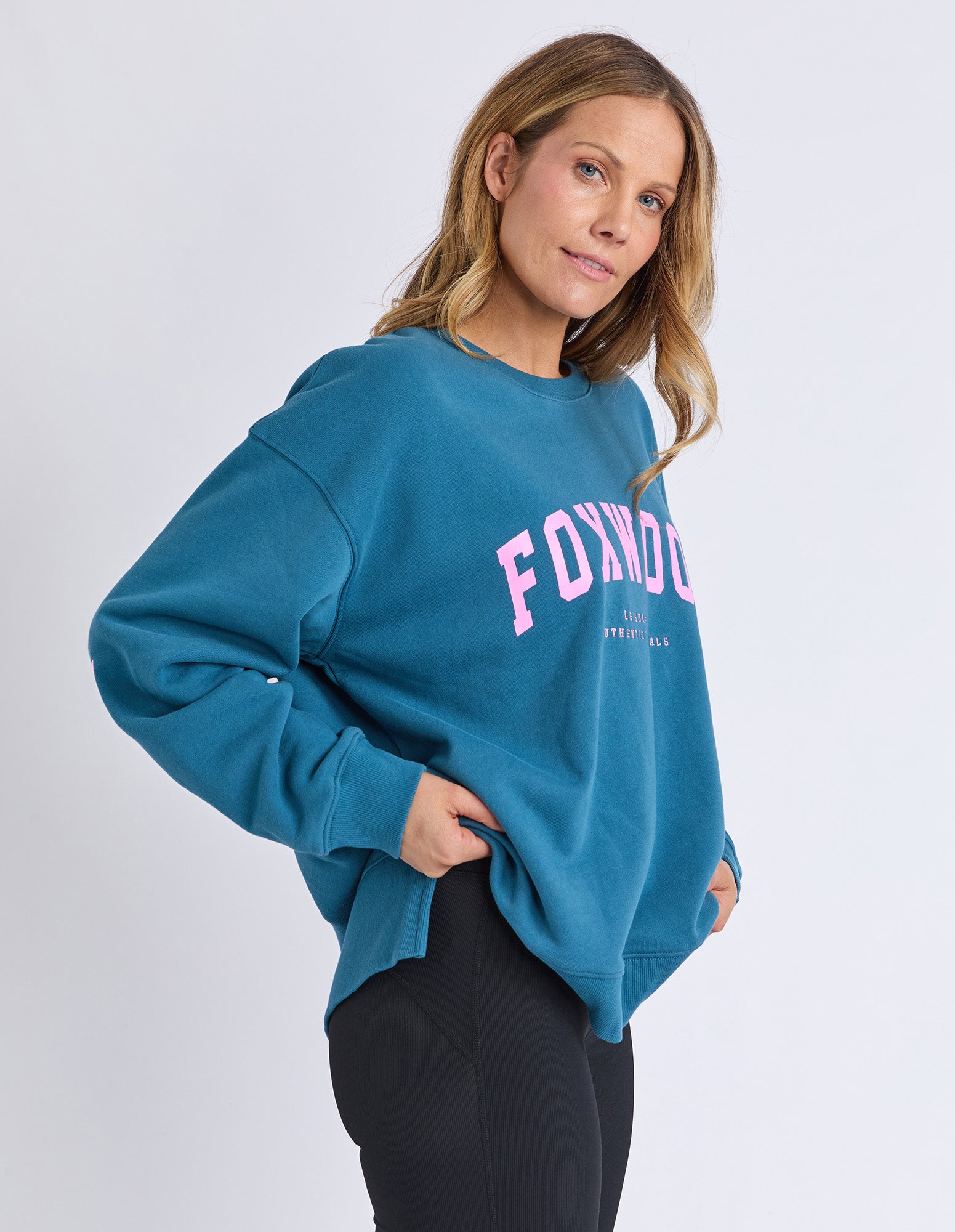 Foxwood Interval Crew - Ocean/Neon Pink