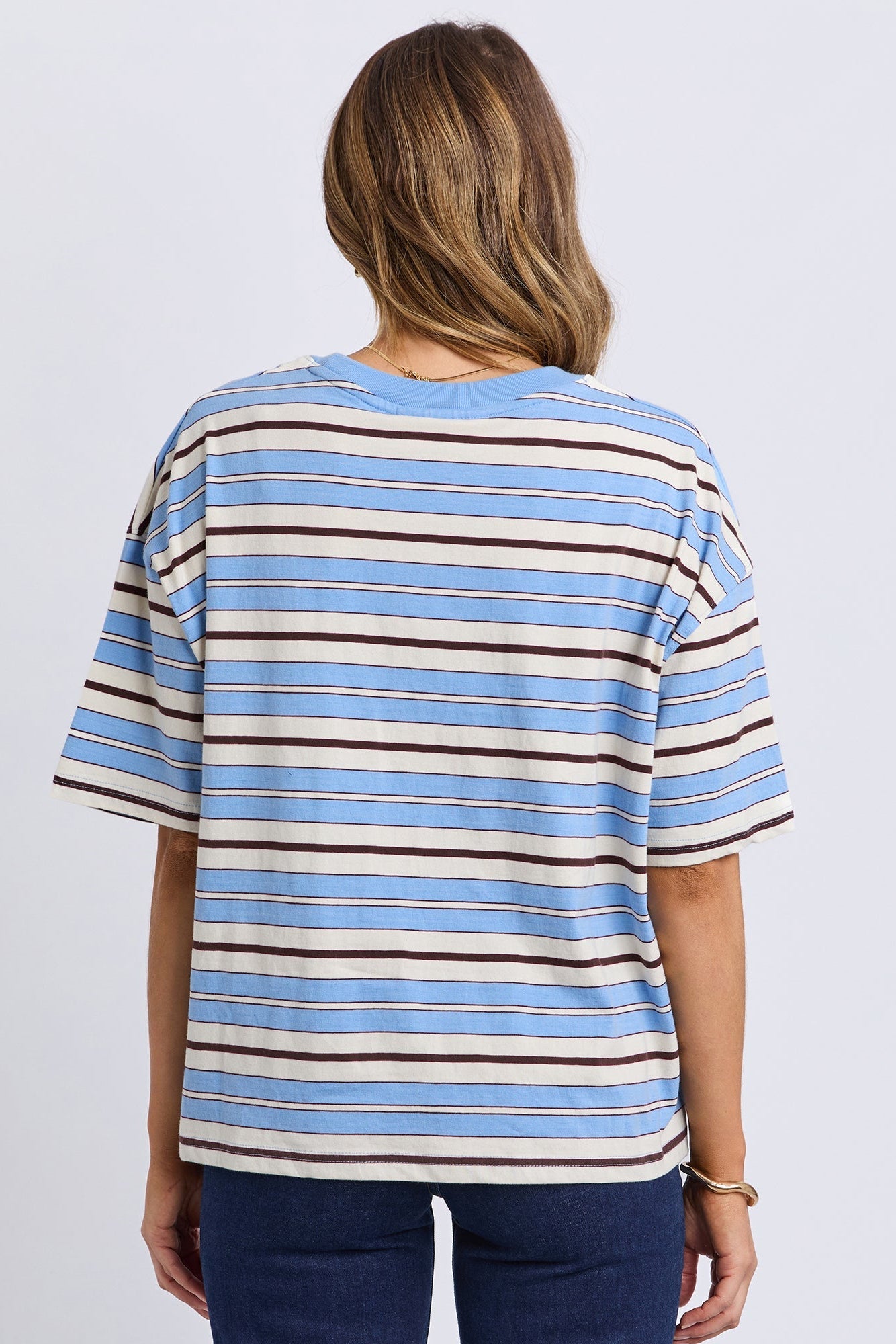 Nika Stripe Short Sleeve - Blue