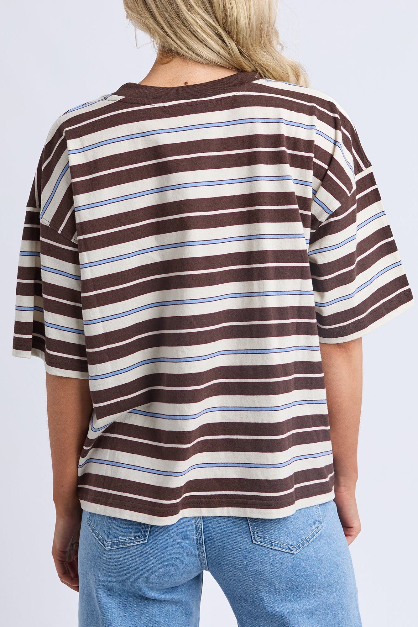Nika Stripe Short Sleeve - Coffee