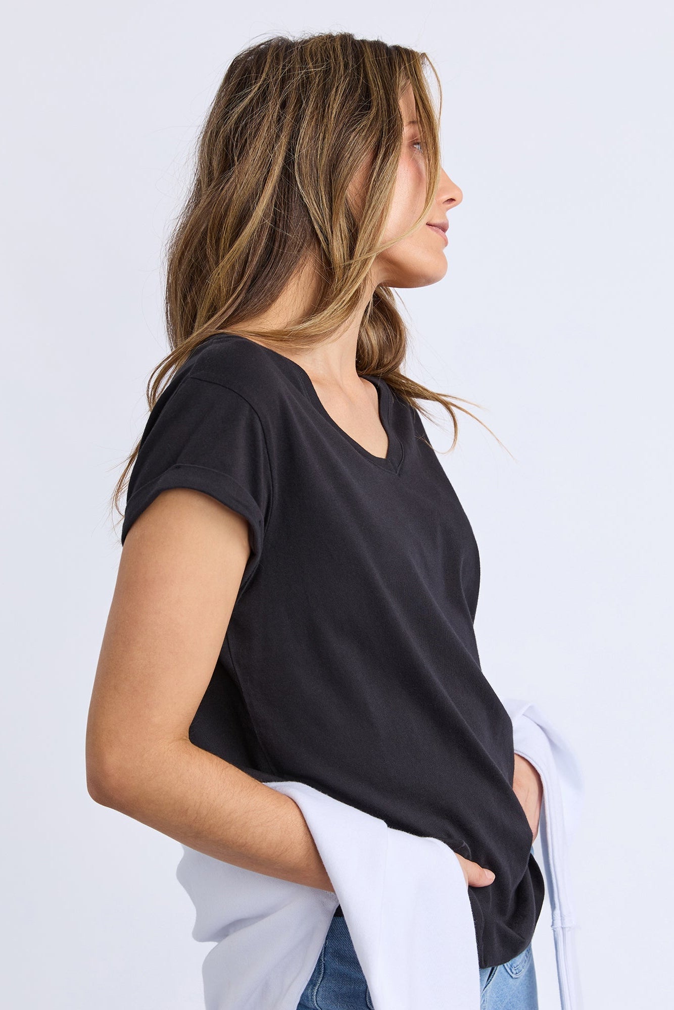 Manly Vee Tee - Black