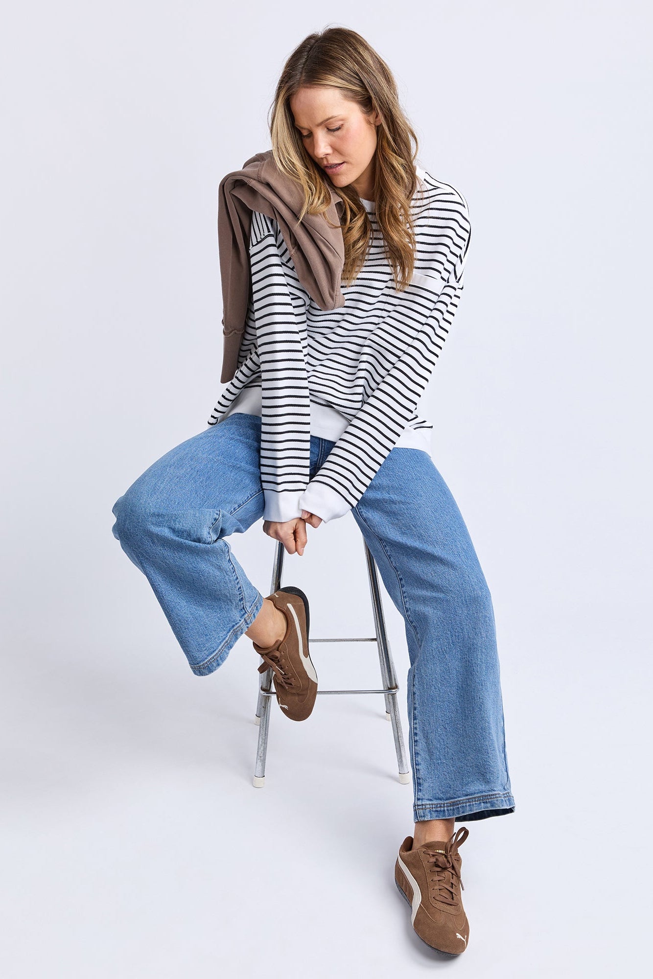 Original Stripe Crew - White/Black