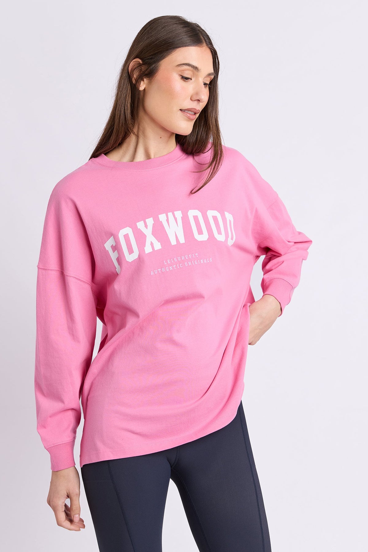 Foxwood Interval L/S Tee - Pink/White