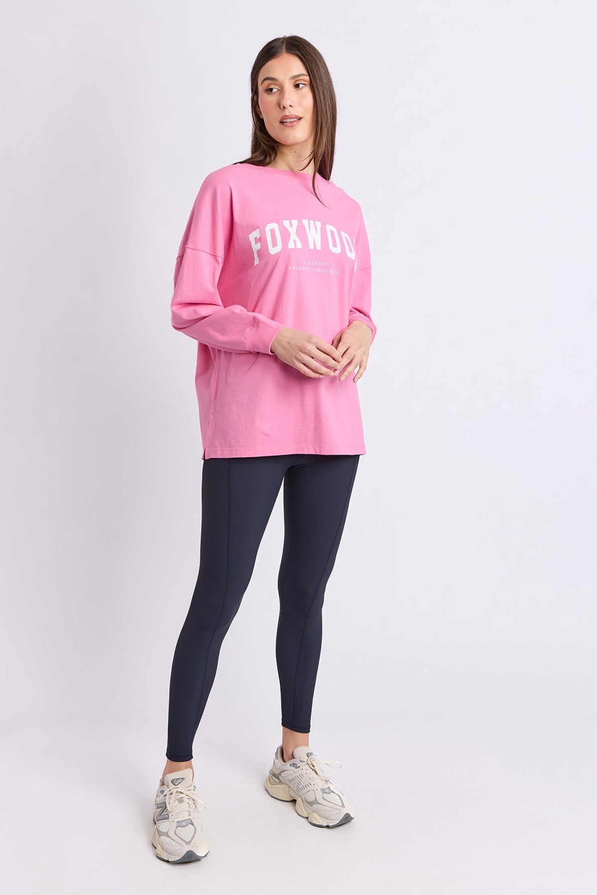 Foxwood Interval L/S Tee - Pink/White