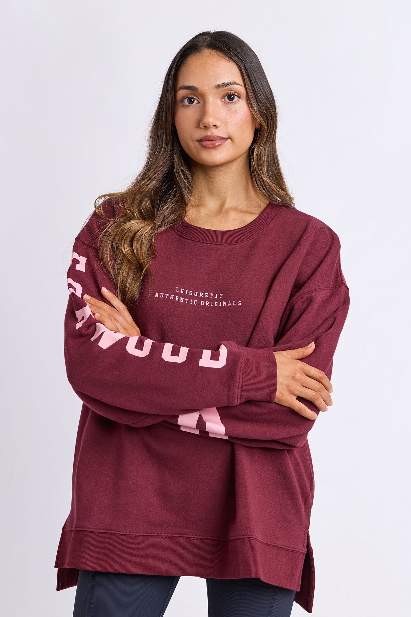 Foxwood Origin Crew - Burgandy with Pink