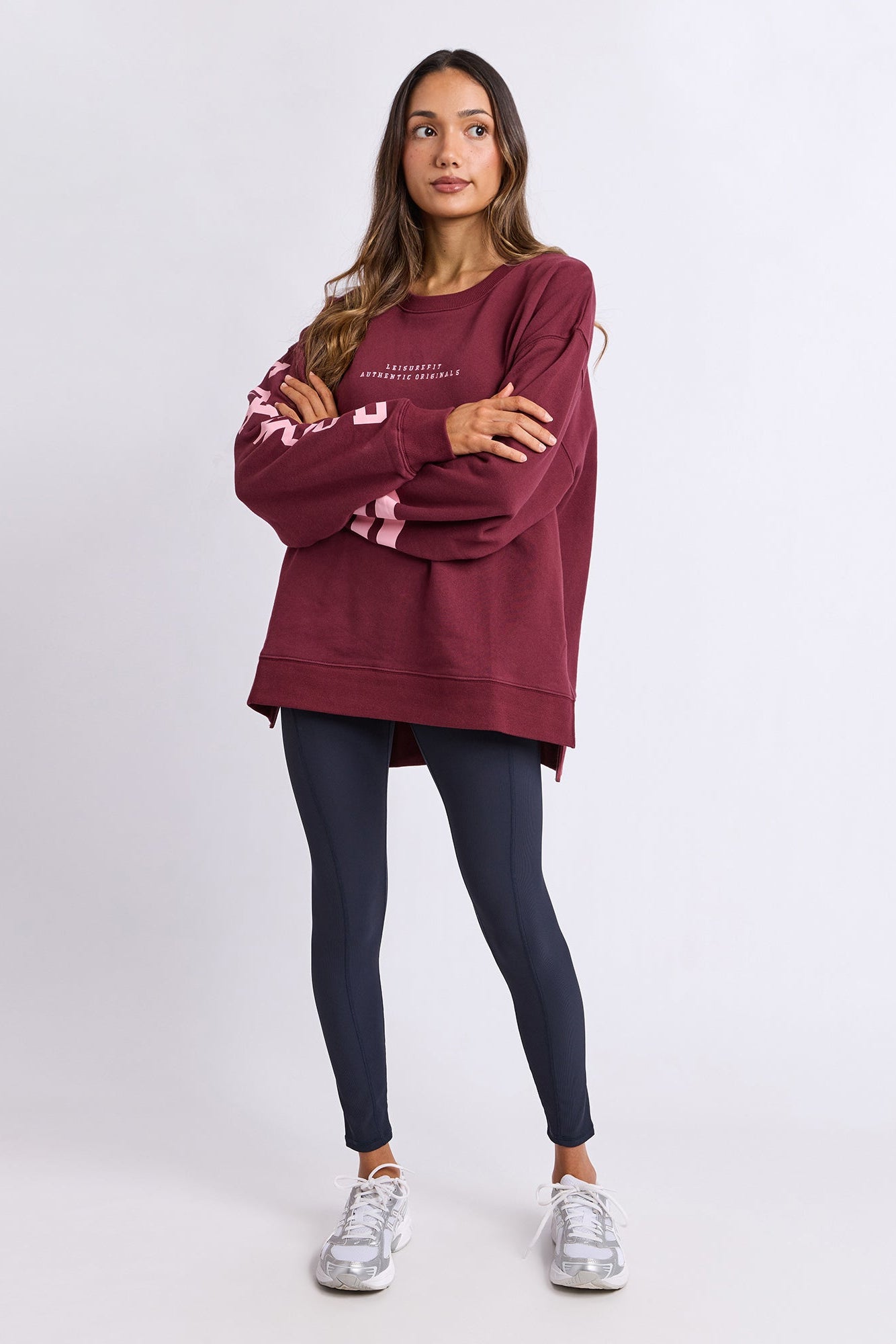 Foxwood Origin Crew - Burgandy with Pink