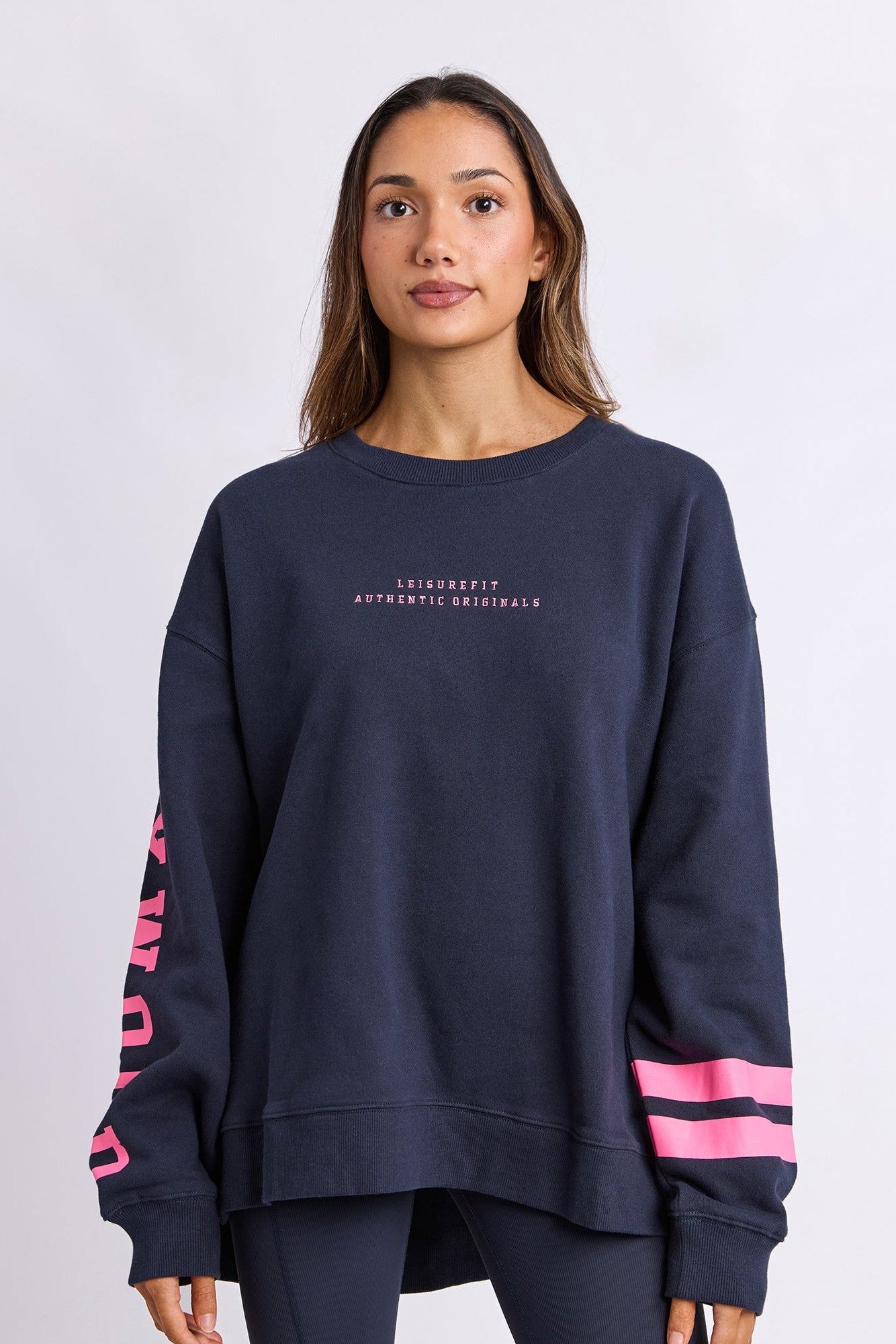 Foxwood Origin Crew - Navy with Bright Pink