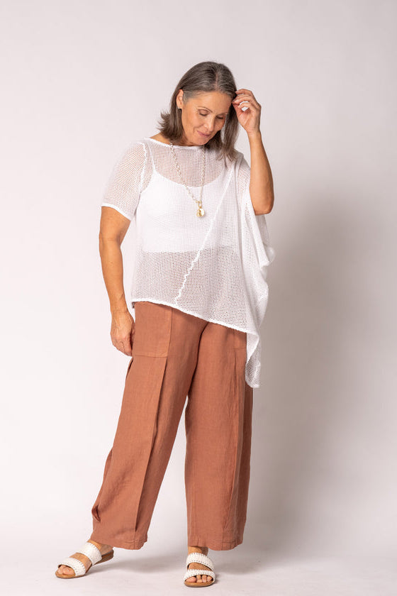 Olenna Linen Pant - Burnt Toffee