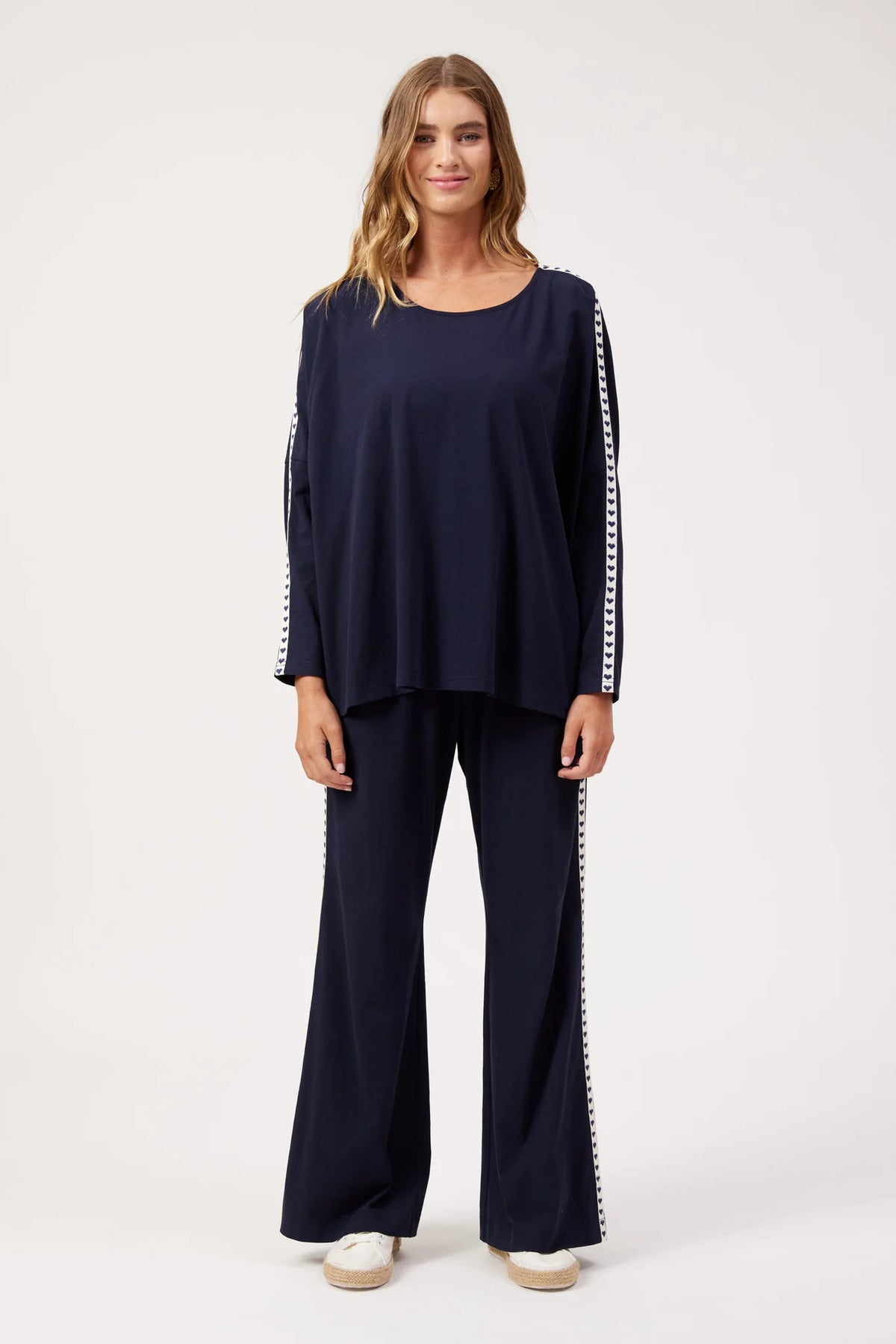 Elba Heart L/S Tshirt - Navy