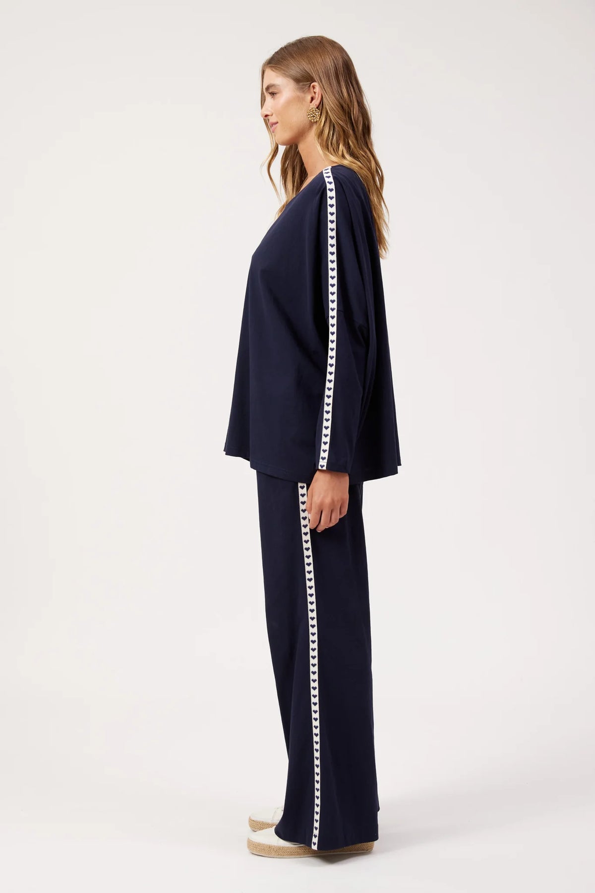 Elba Heart L/S Tshirt - Navy