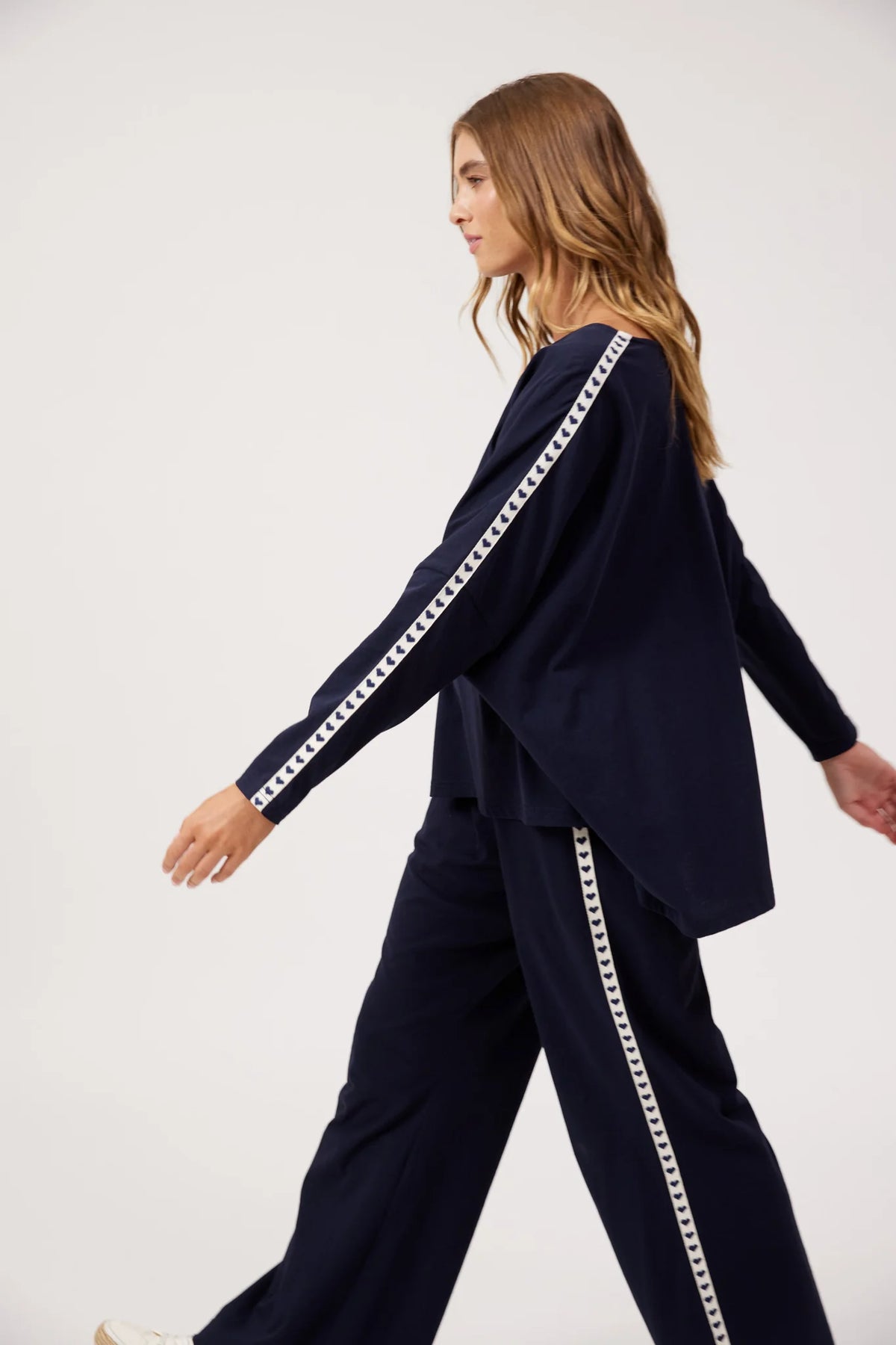 Elba Heart L/S Tshirt - Navy