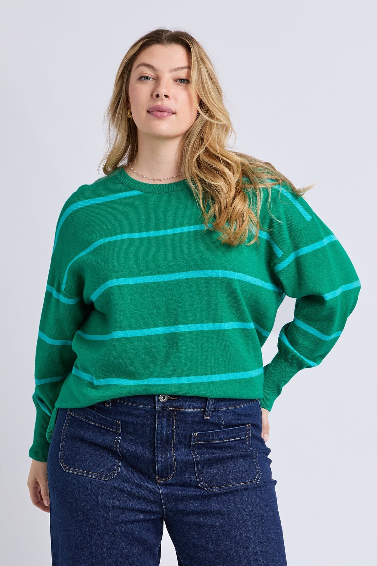 Charli Stripe Knit - Virdis Green