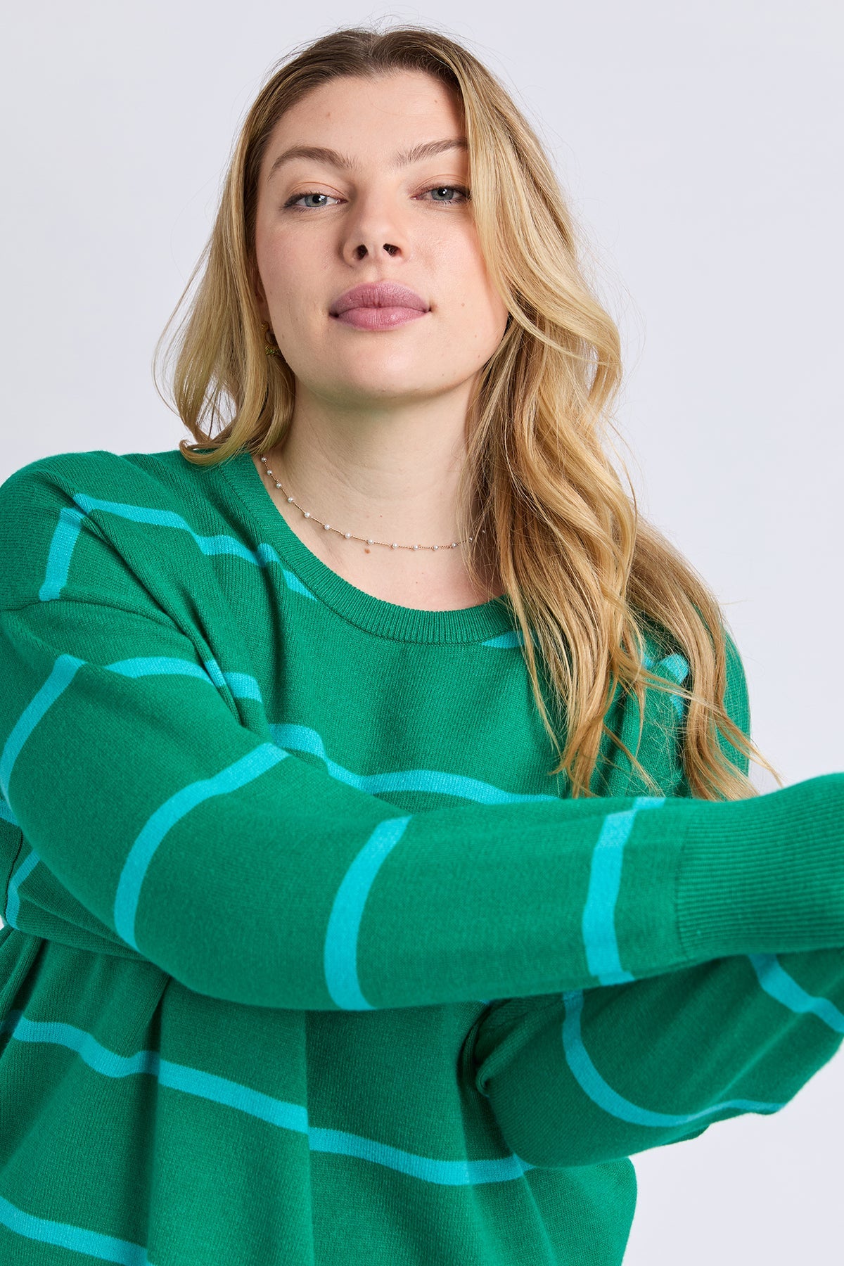 Charli Stripe Knit - Virdis Green