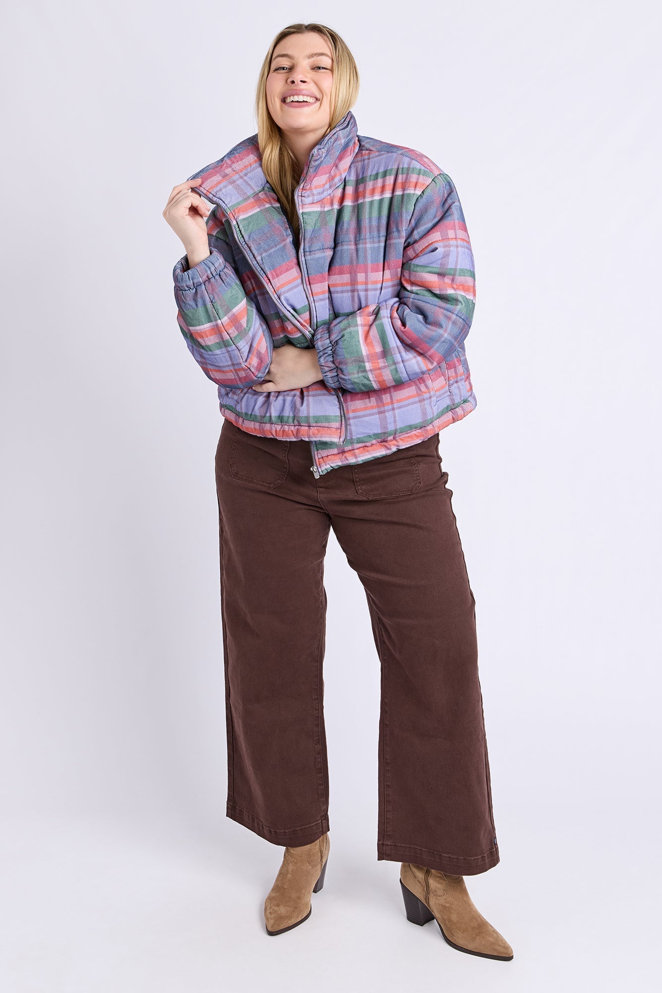 Cord Check Jacket - Multi Colour