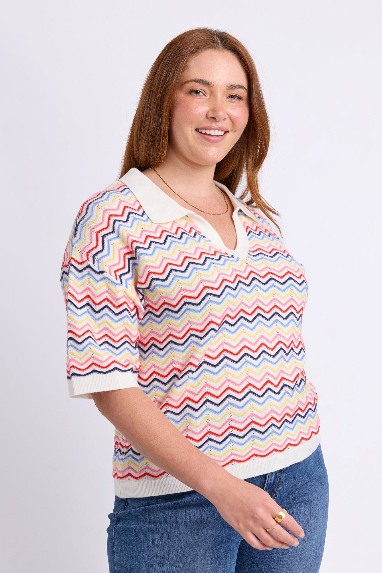 Elm Market Morning Knit Polo - Stripe