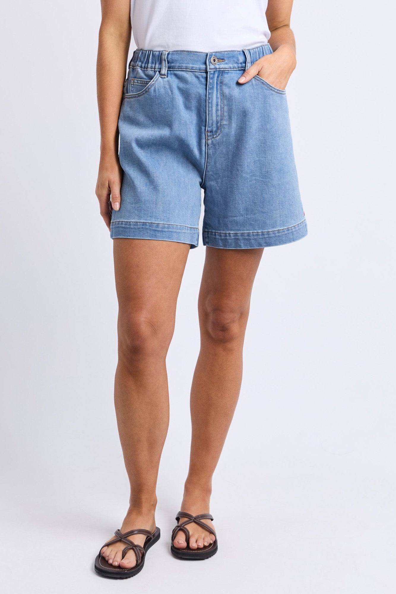 Elm Birdie Denim Short - Lt Blue Wash