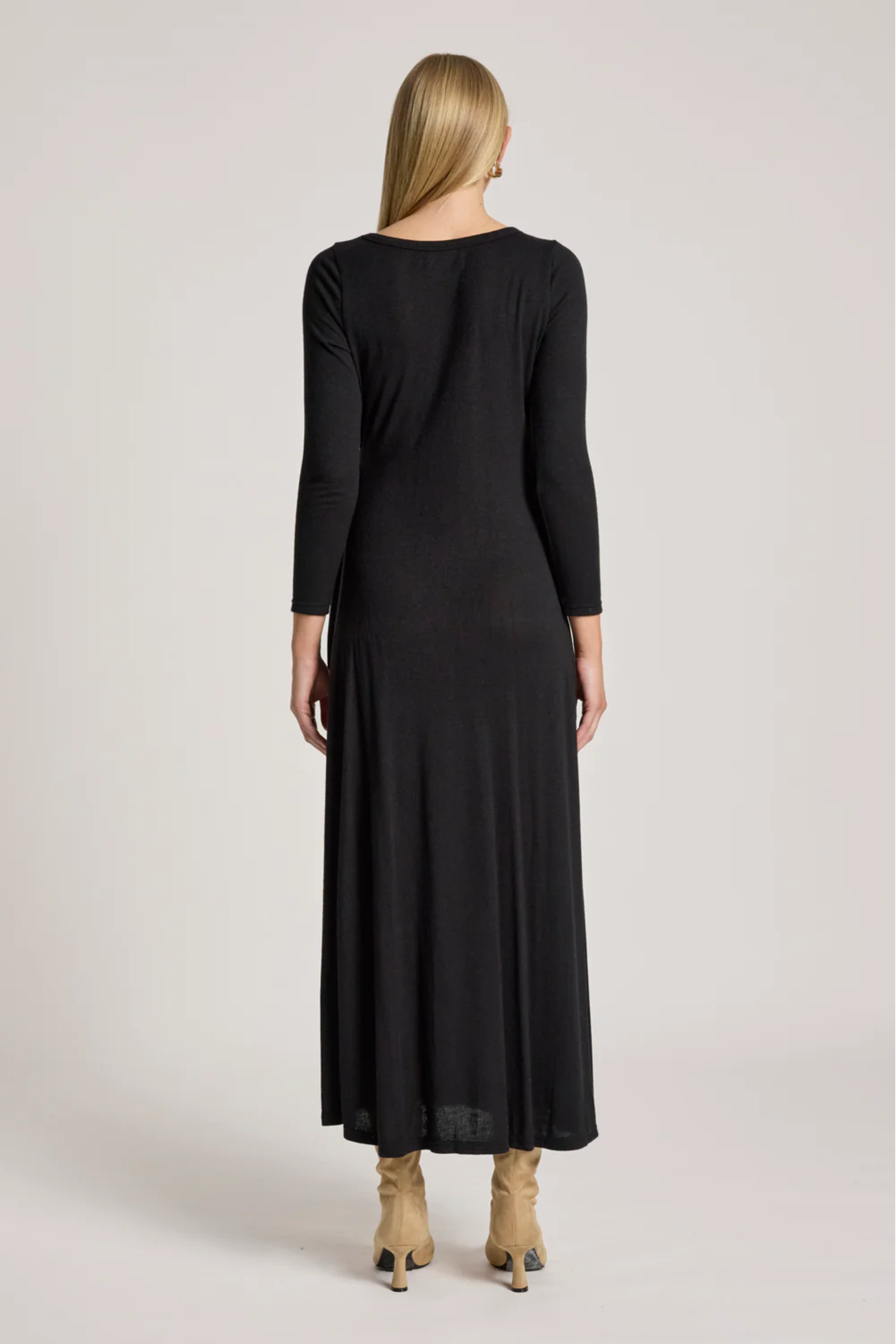Aria Tie Maxi Dress - Black