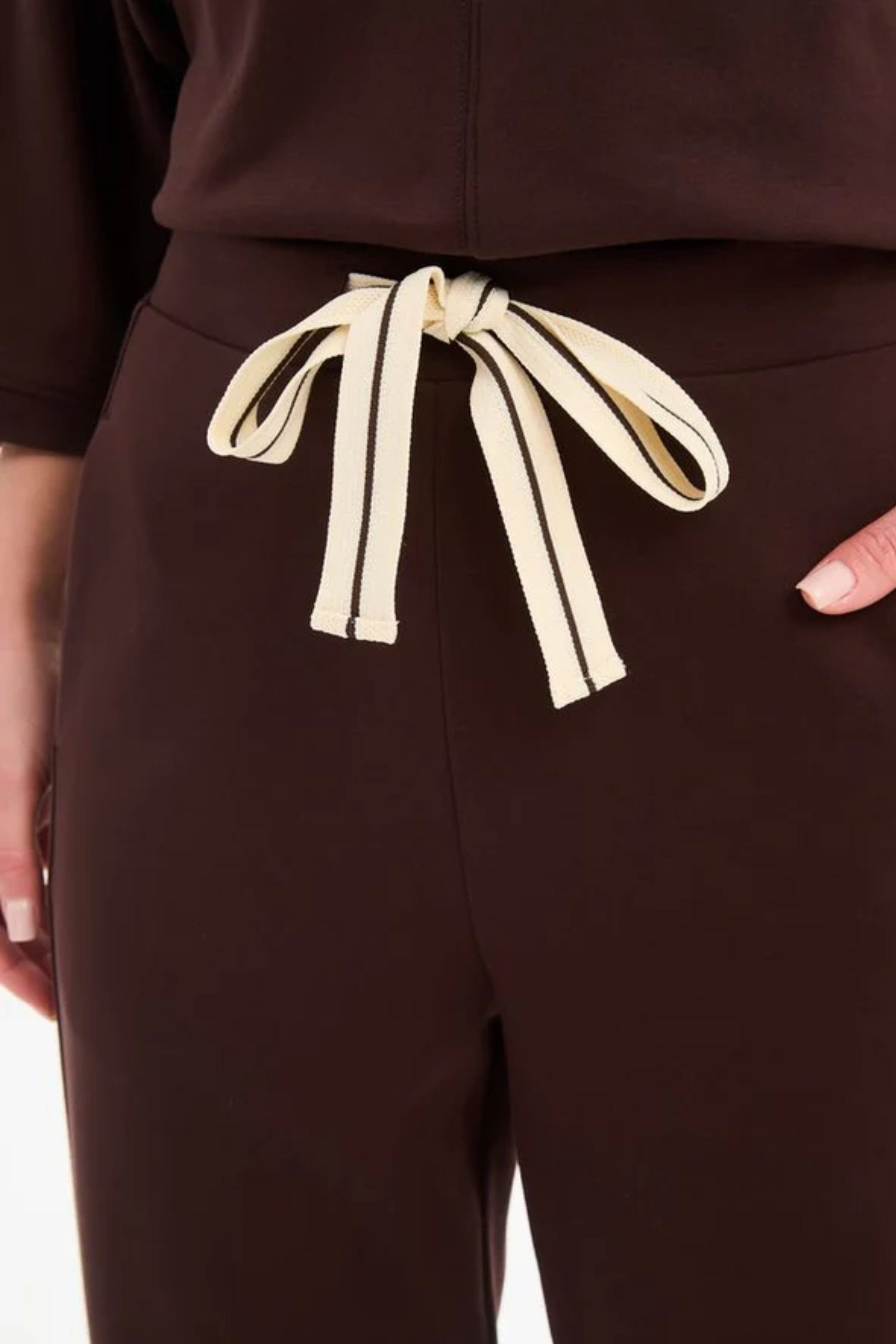 Barrel Leg Lounge Pant - Chocolate/Cream Stripe