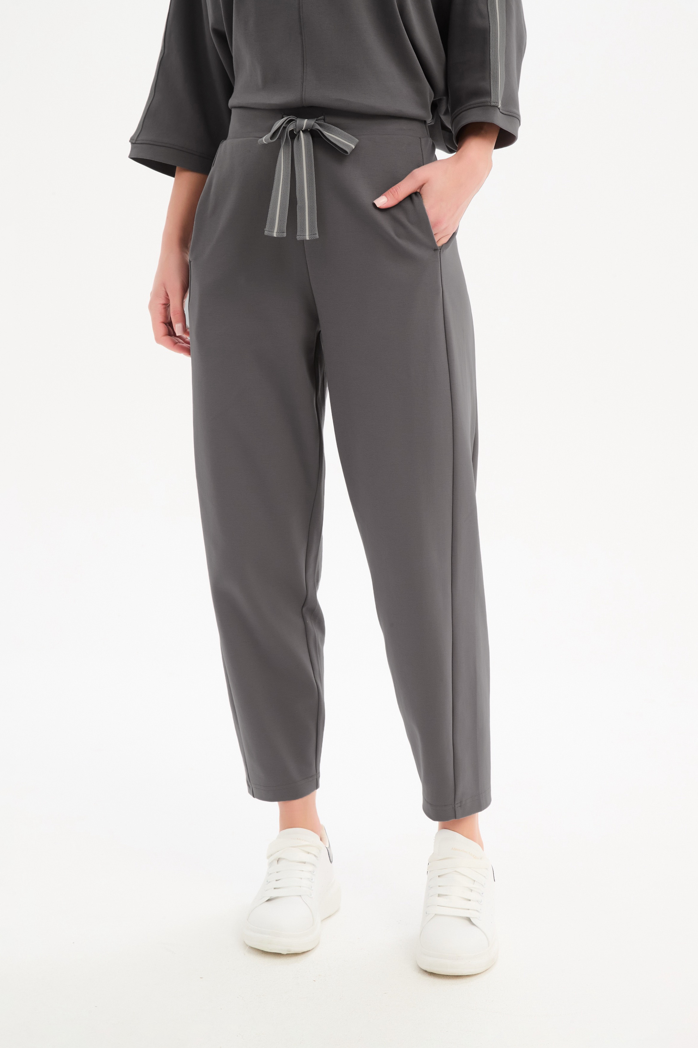 Barrel Leg Lounge Pant - Graphite/Grey Stripe