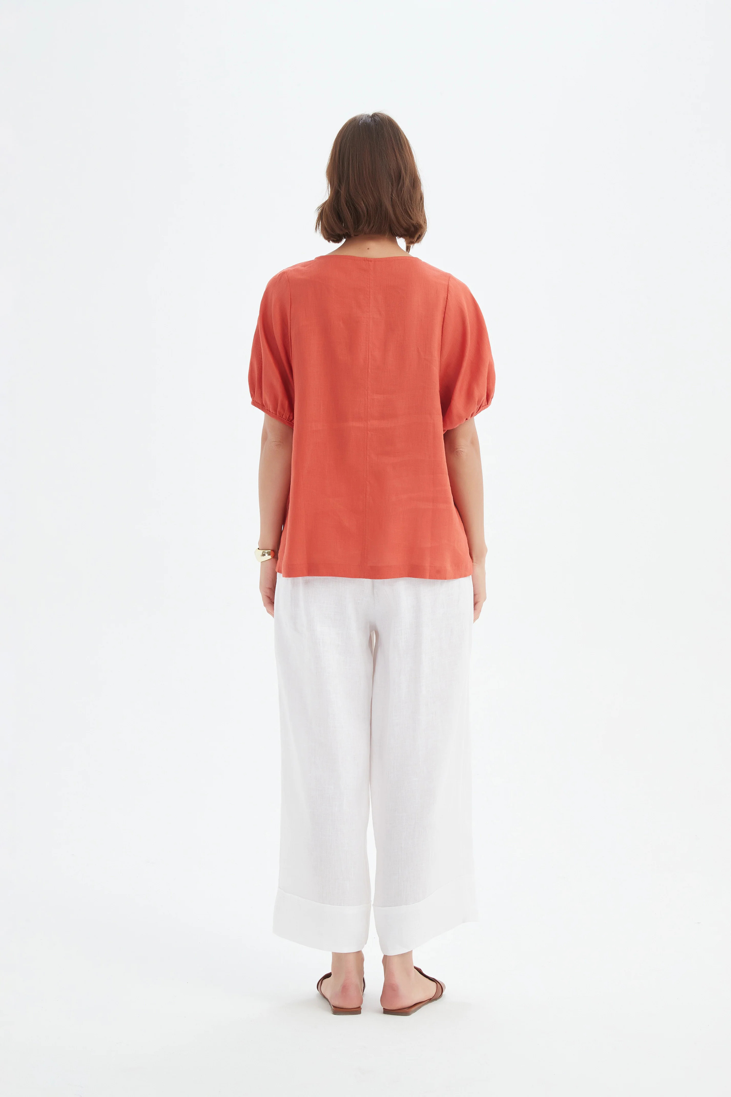 Bishop Sleeve Top - Rust