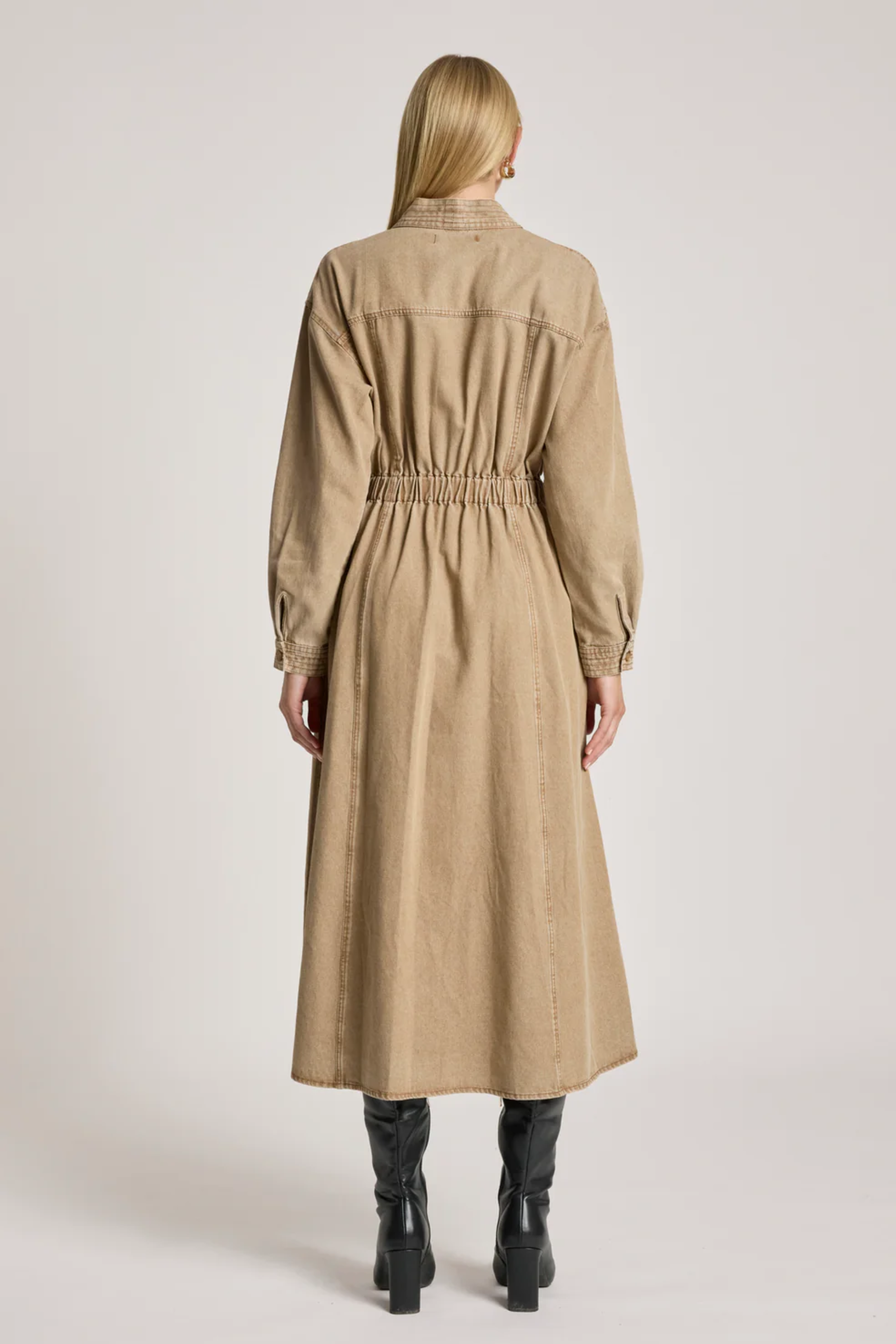 Bodhi Denim Dress - Fawn