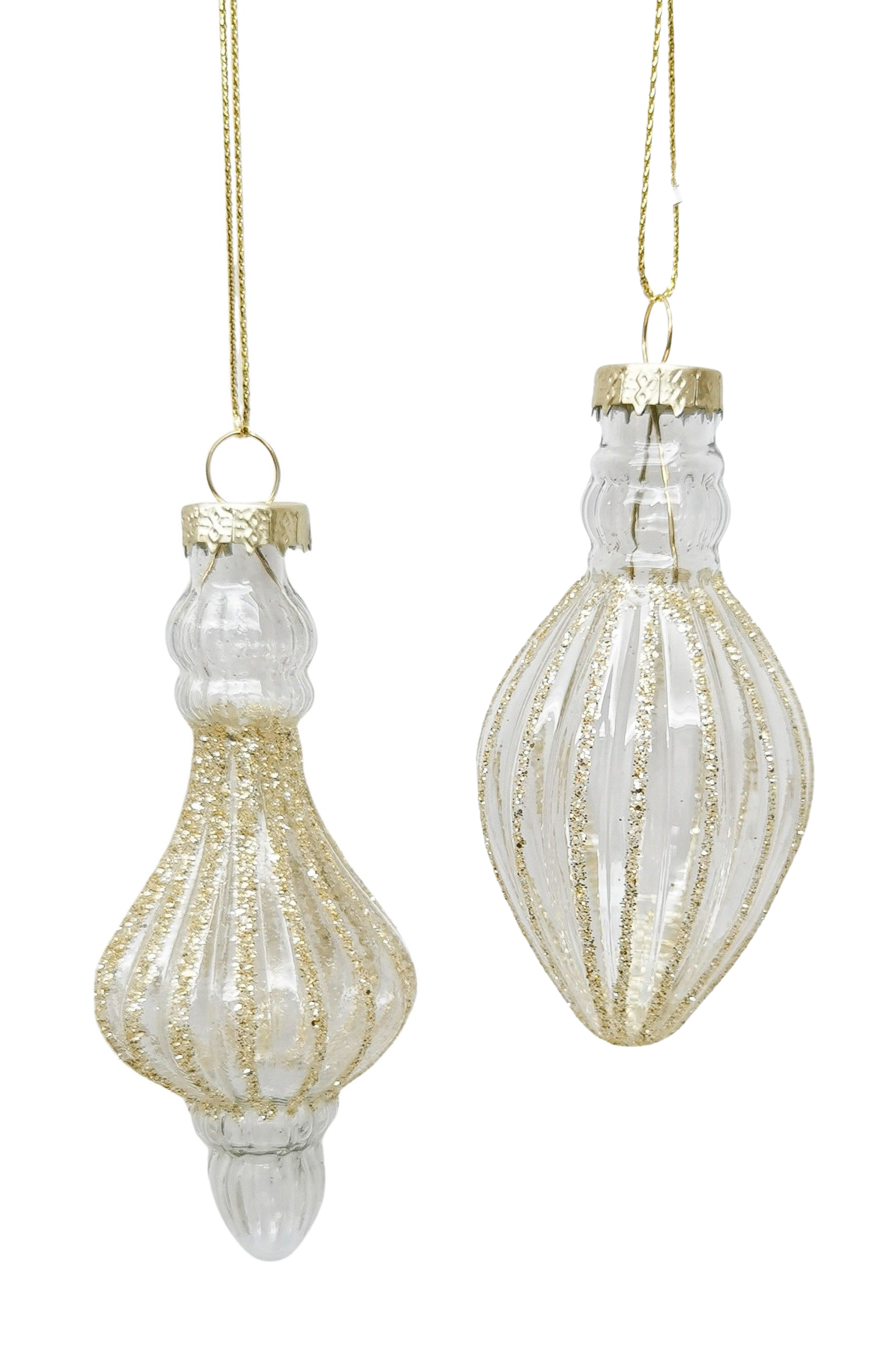 Bulb & Drop Glass Baubles - Clear