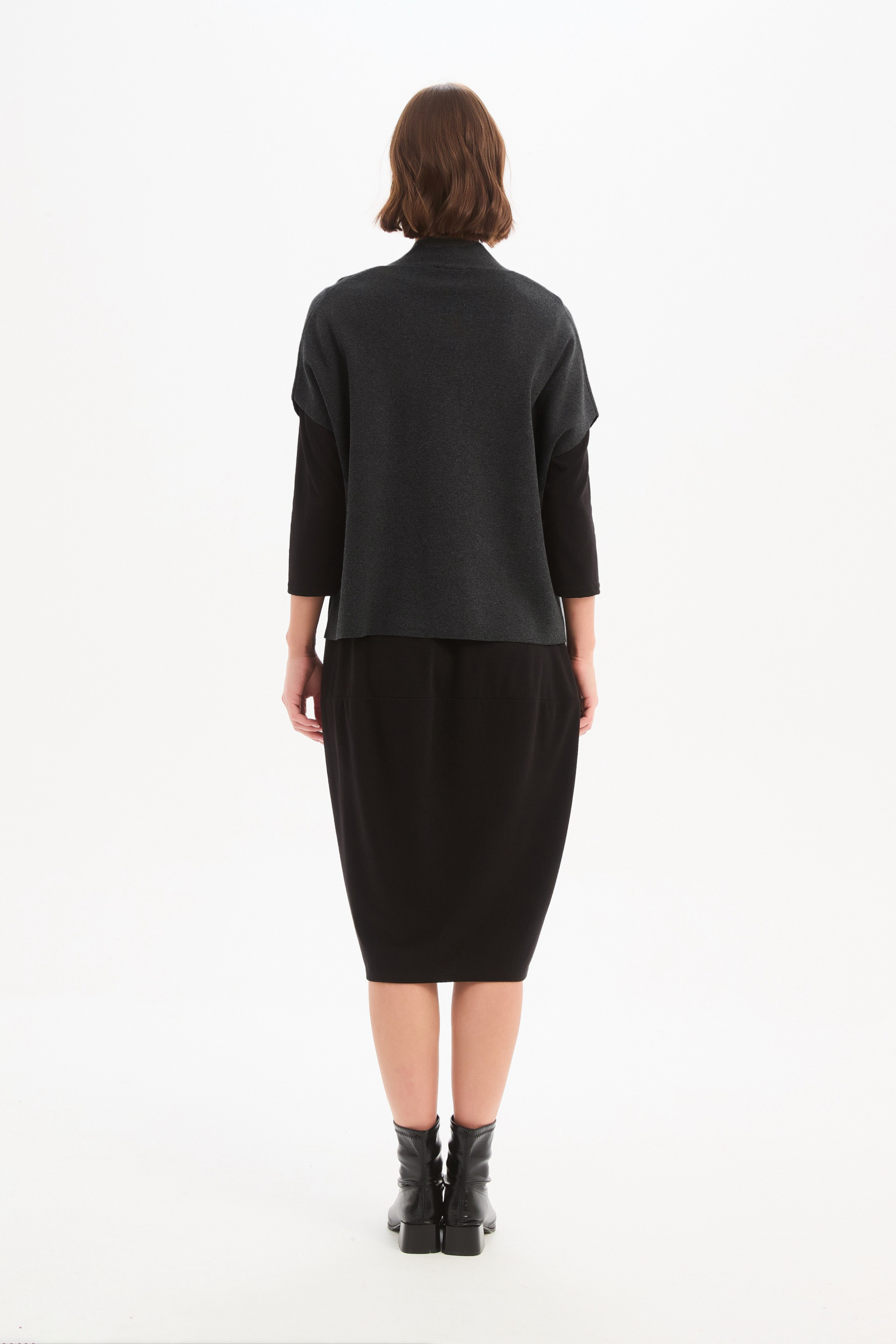 Button Up Knit Vest - Charcoal