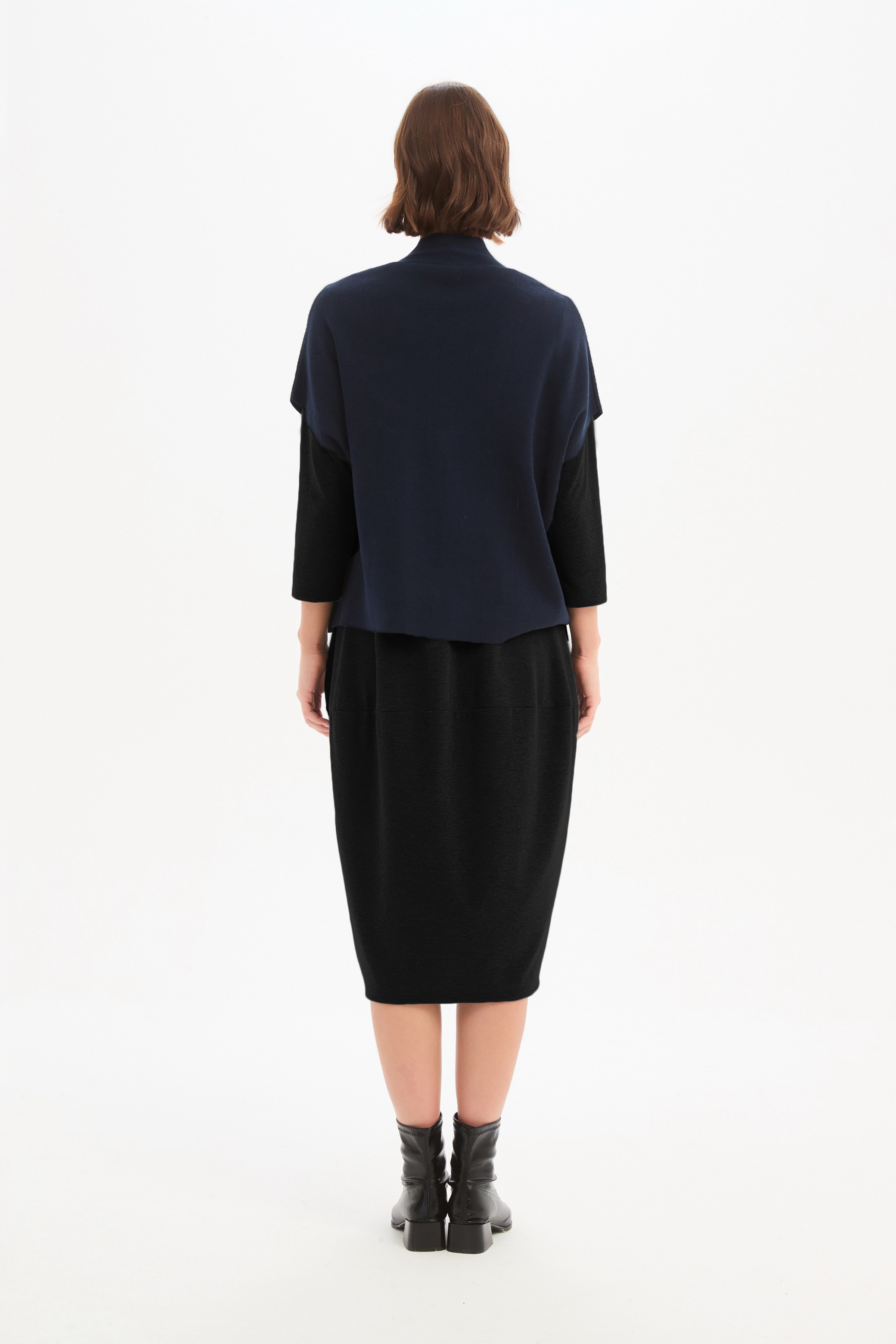 Button Up Knit Vest - Navy