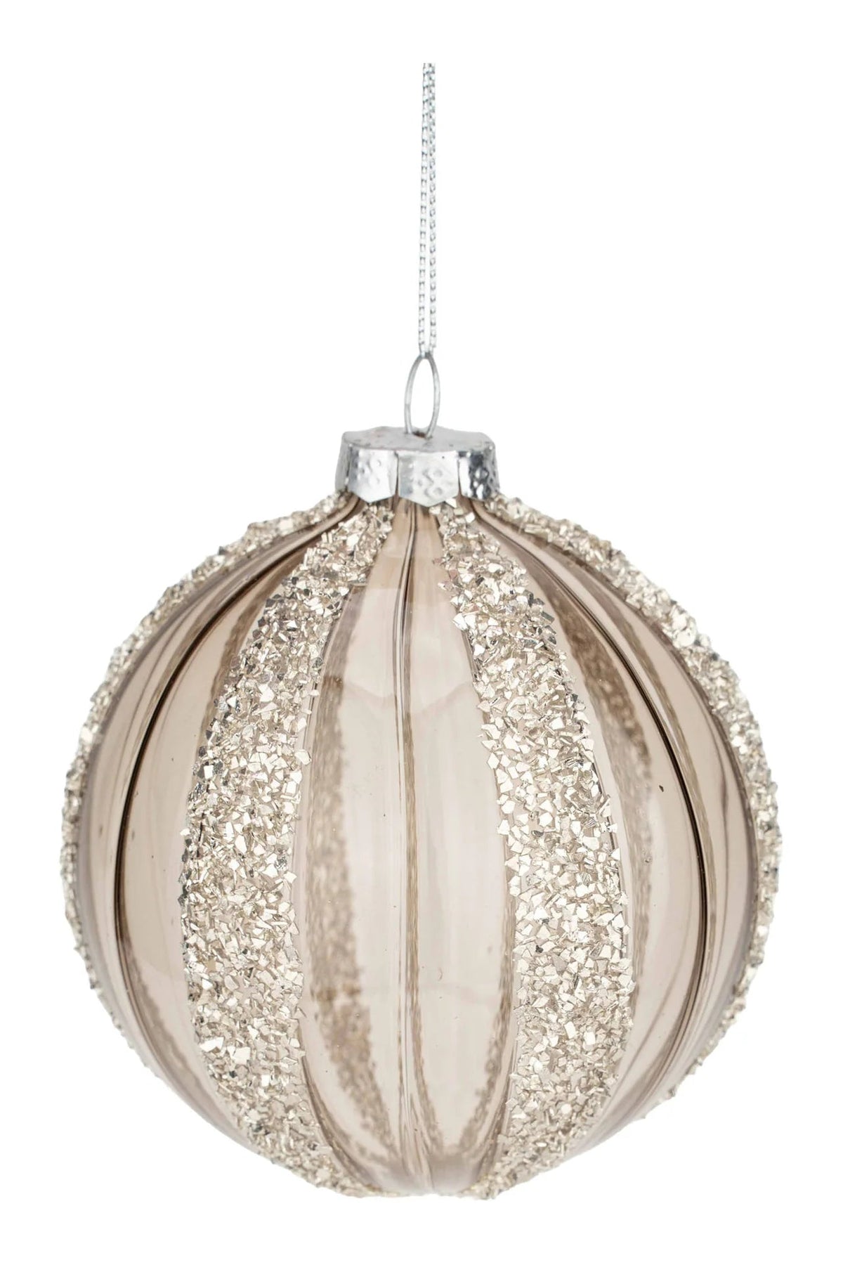 10cm Silver Encrusted Lined Ball