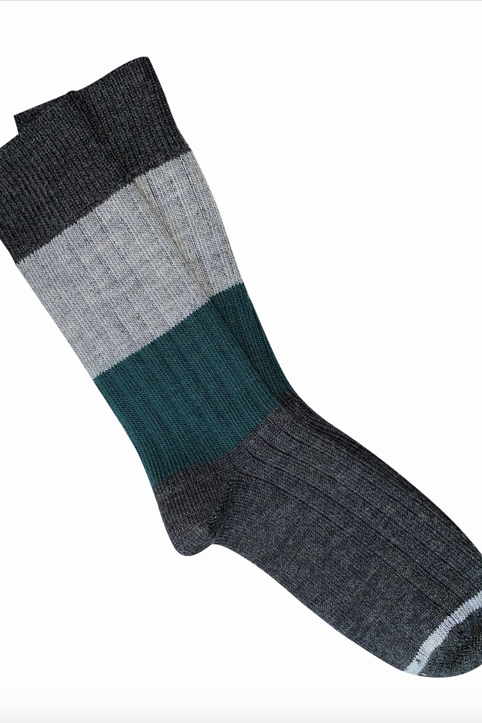 Chunky Rib Wool Socks - Charcoal