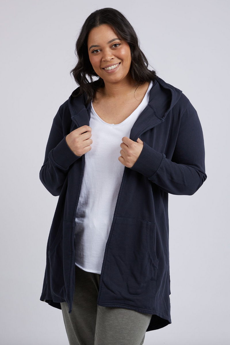 Navy hooded best sale cardigan
