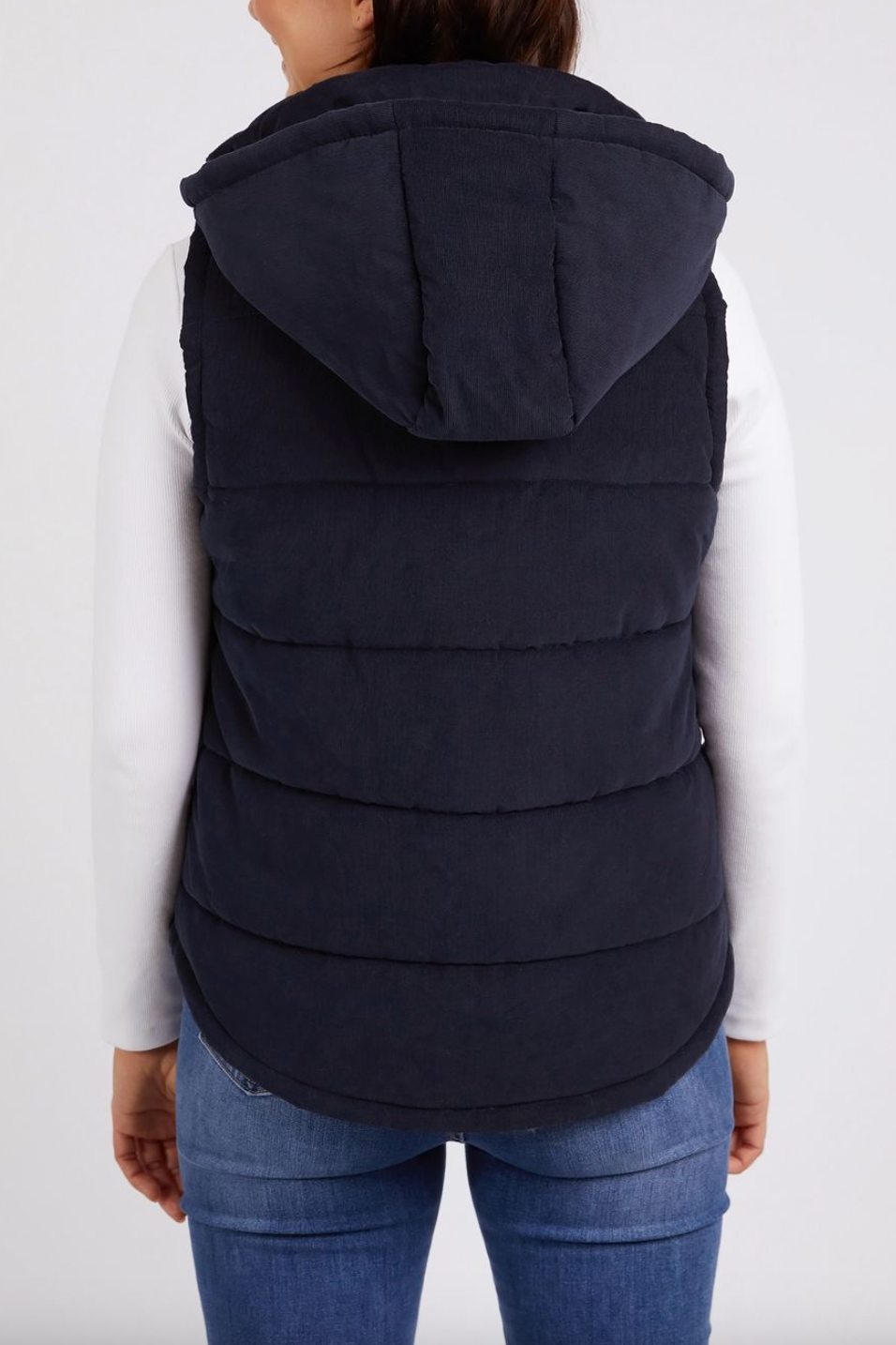 Cord Puffer Vest - Dark Sapphire