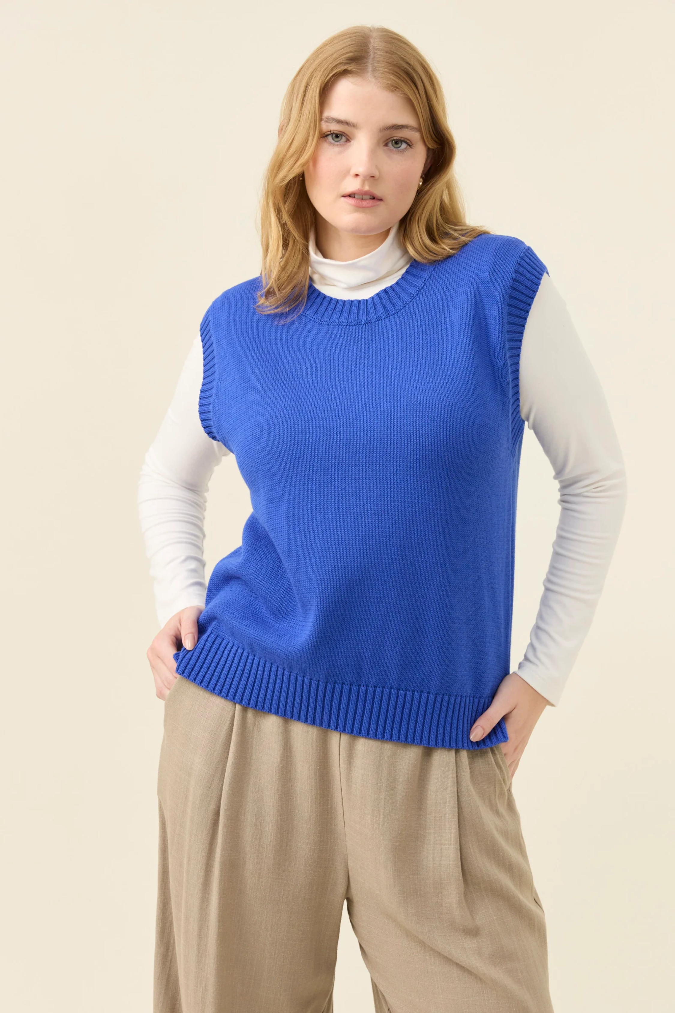 Darby Knit Vest - Cobalt