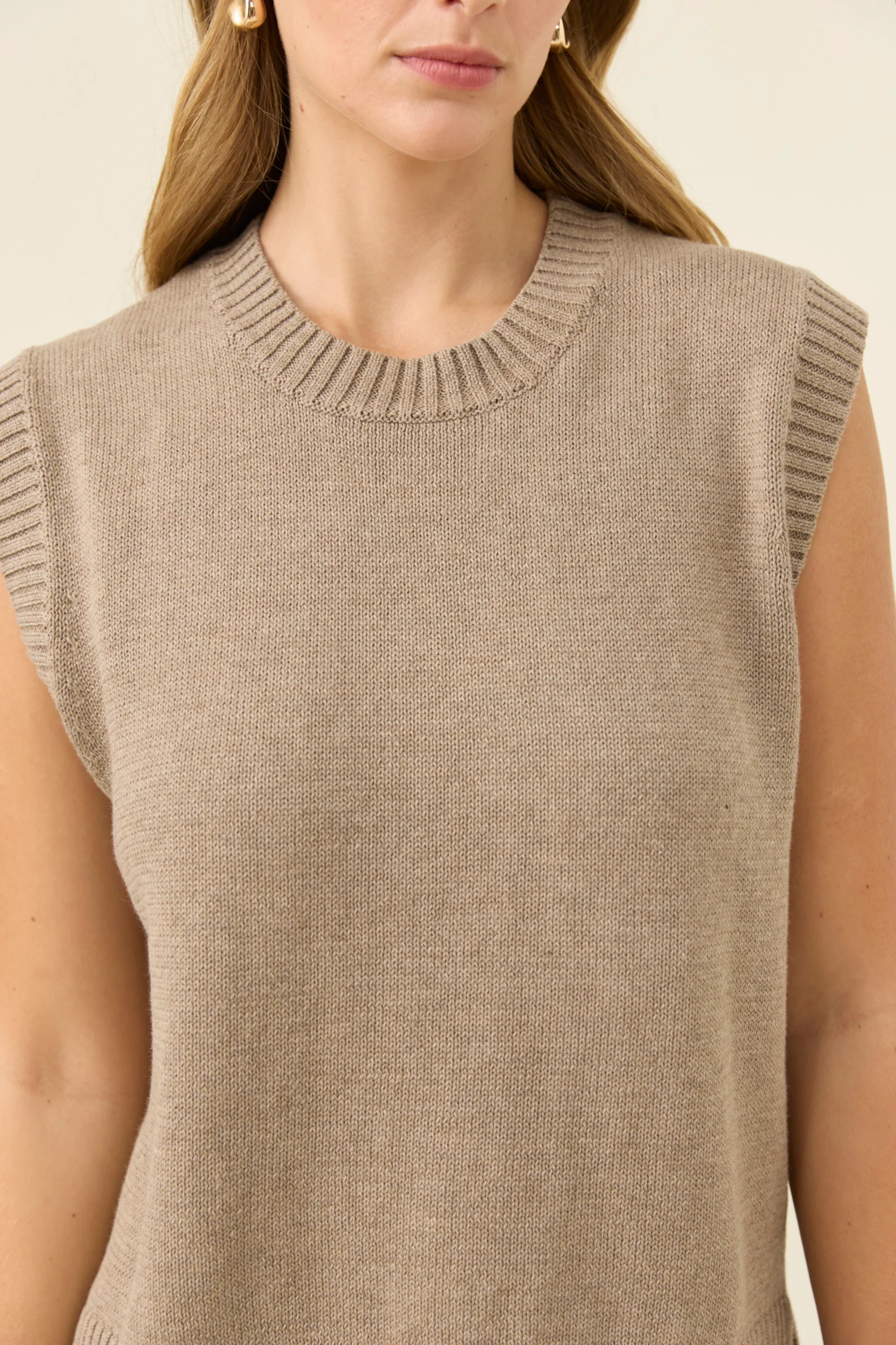Darby Knit Vest - Stone